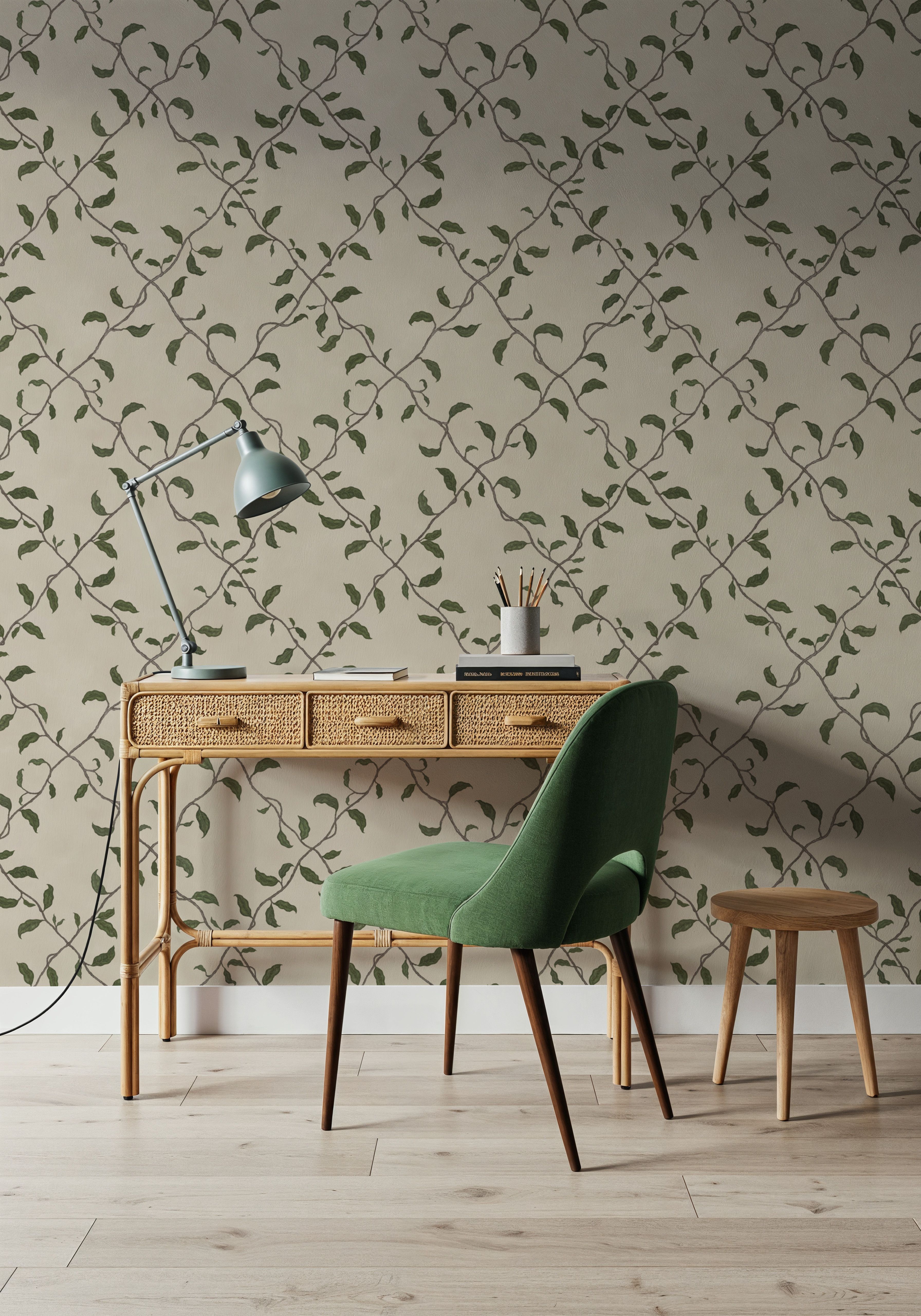 Emerald Trellis, Light Beige