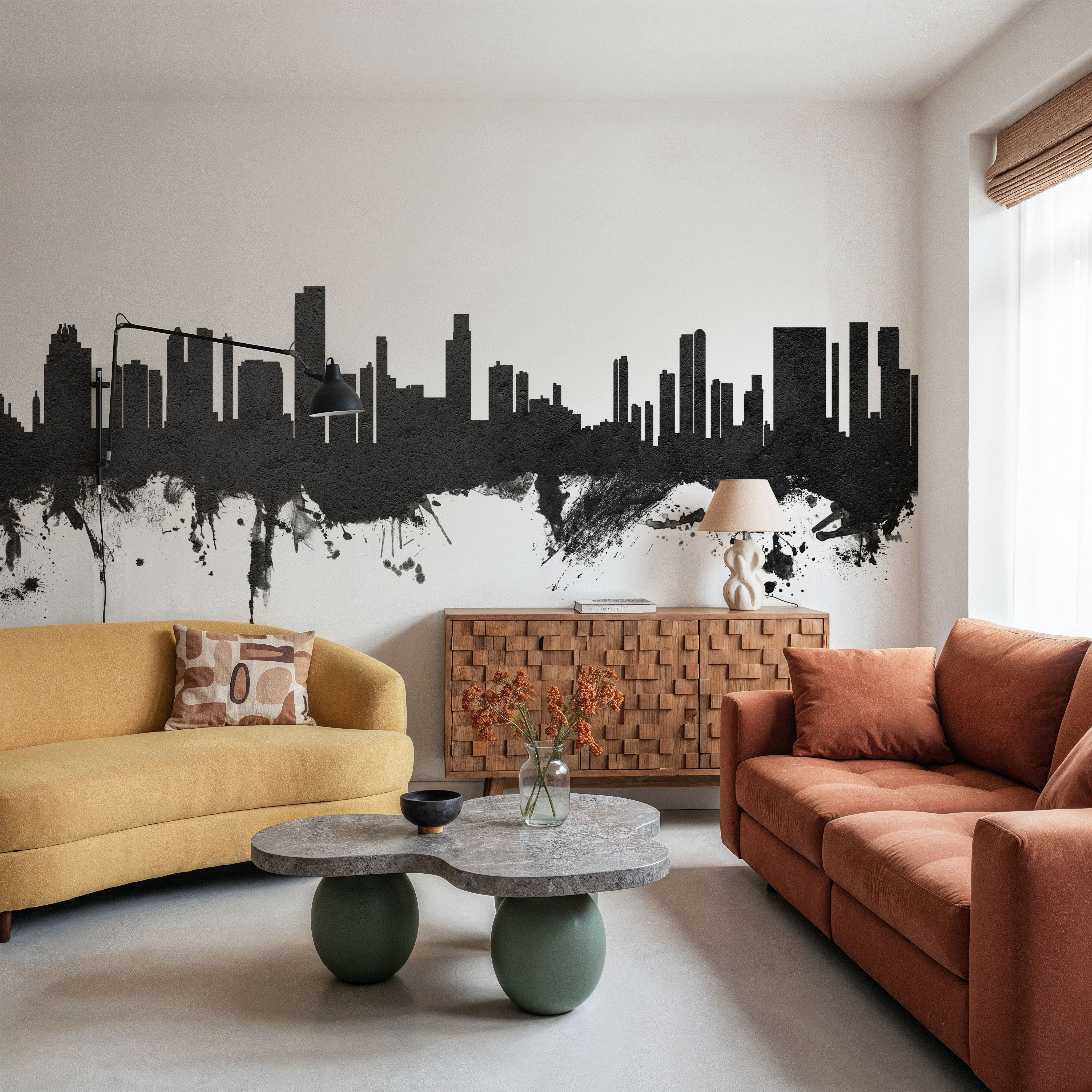 Honolulu Hawaii Skyline Black & White