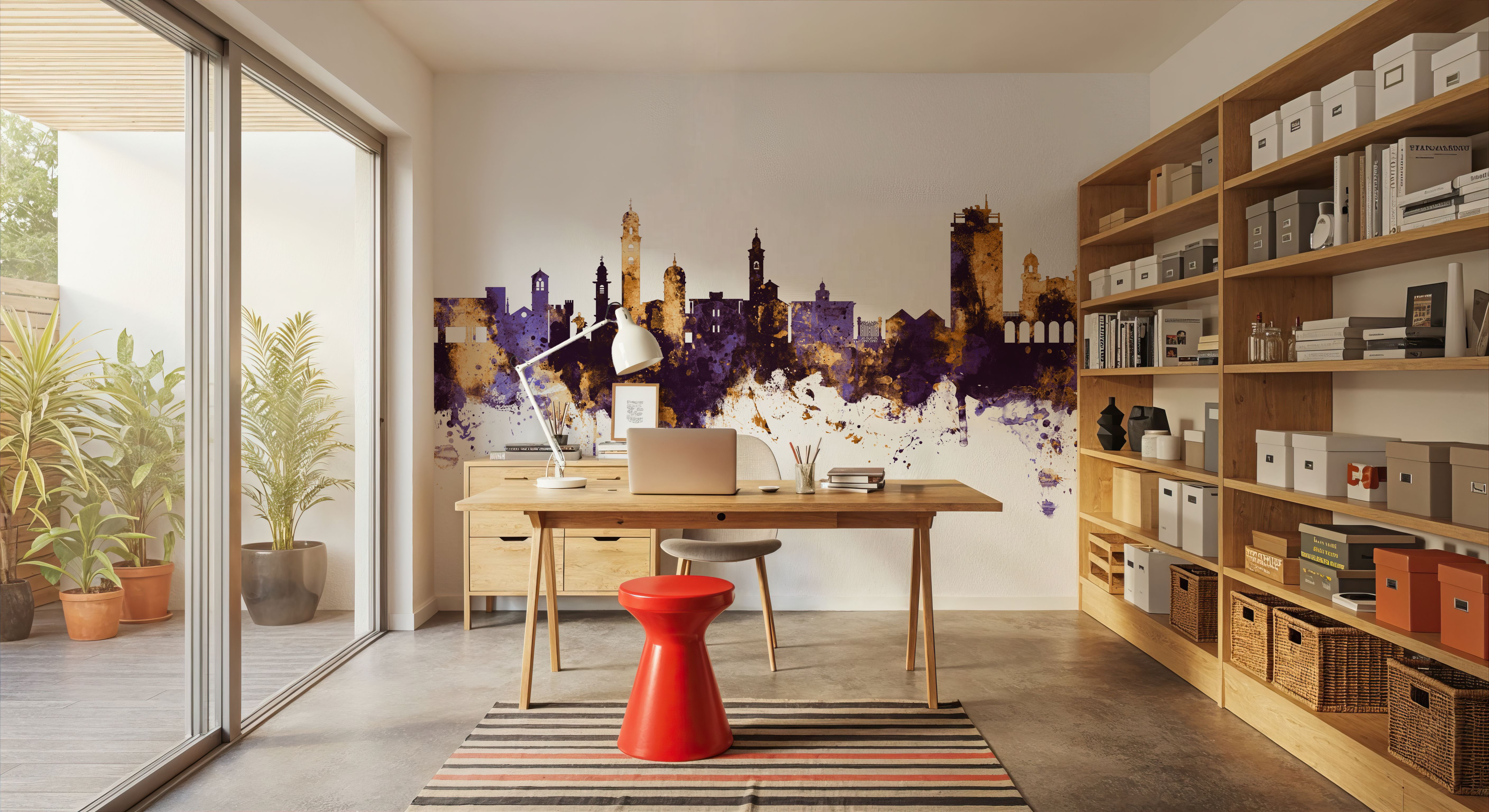 Lugano Switzerland Skyline Purple & Gold