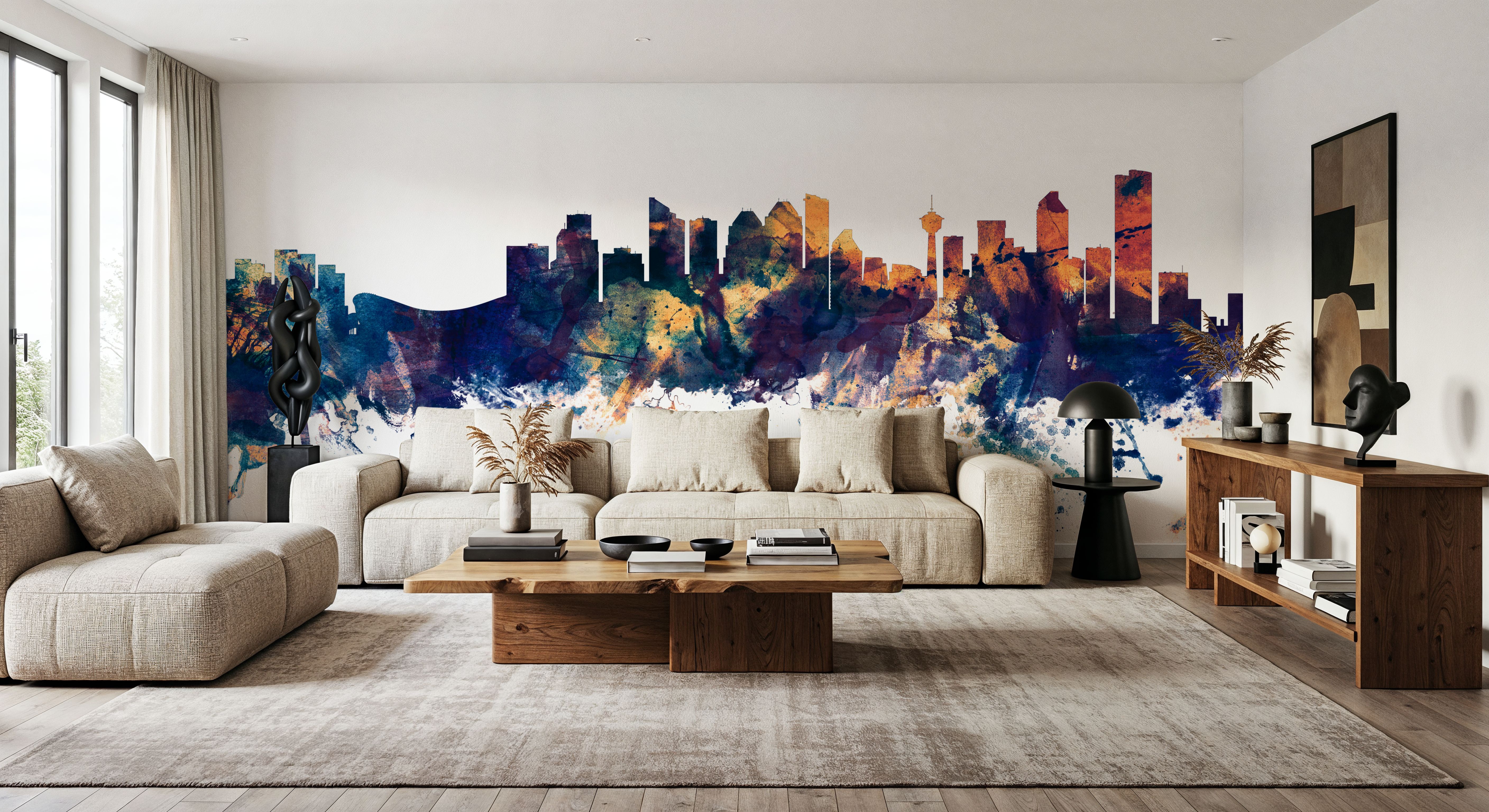 Calgary Canada Skyline Blue & Bronze