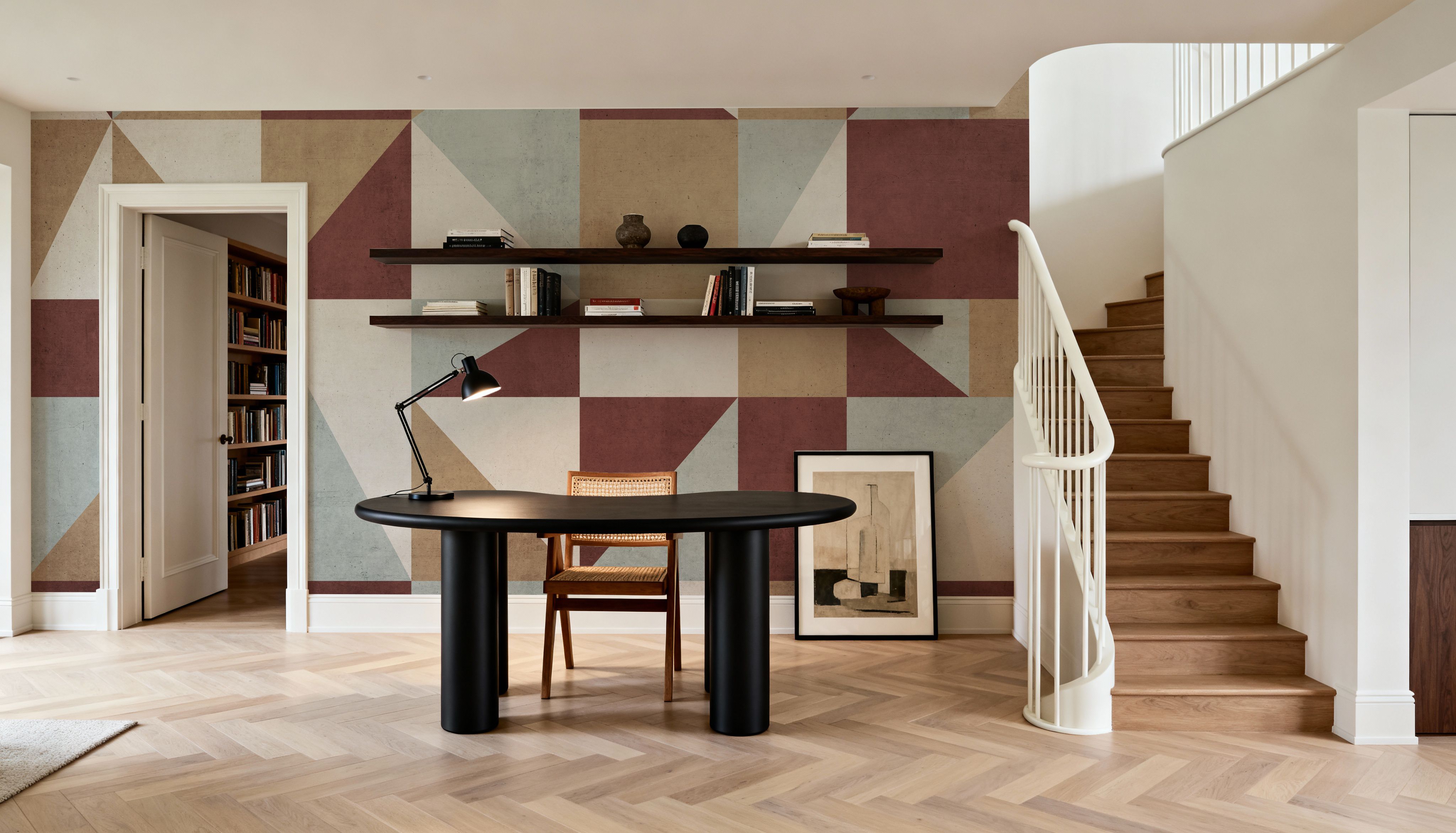 Modern Geometrics, Terracotta, Wallpaper