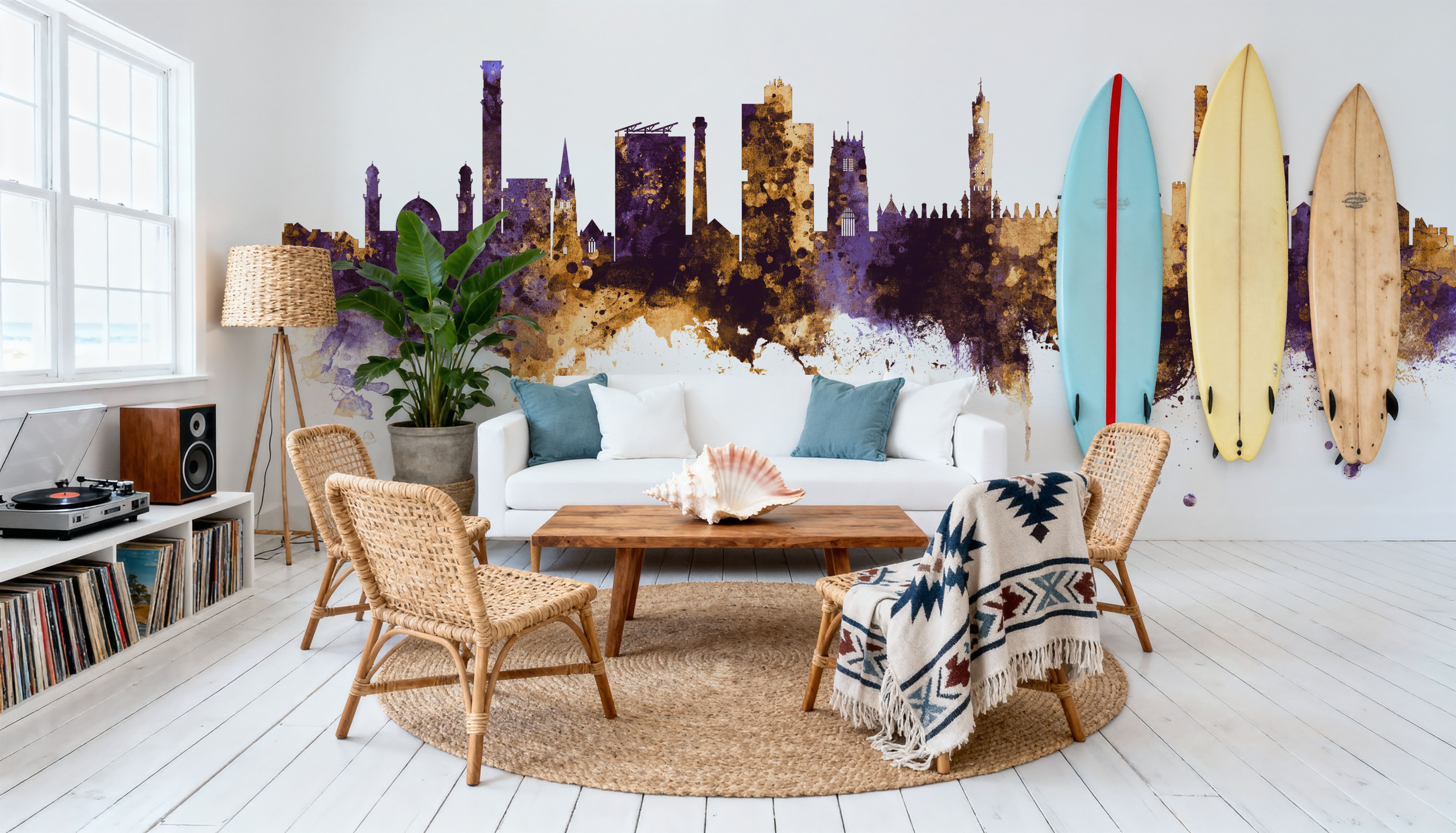 Bradford England Skyline Purple & Gold