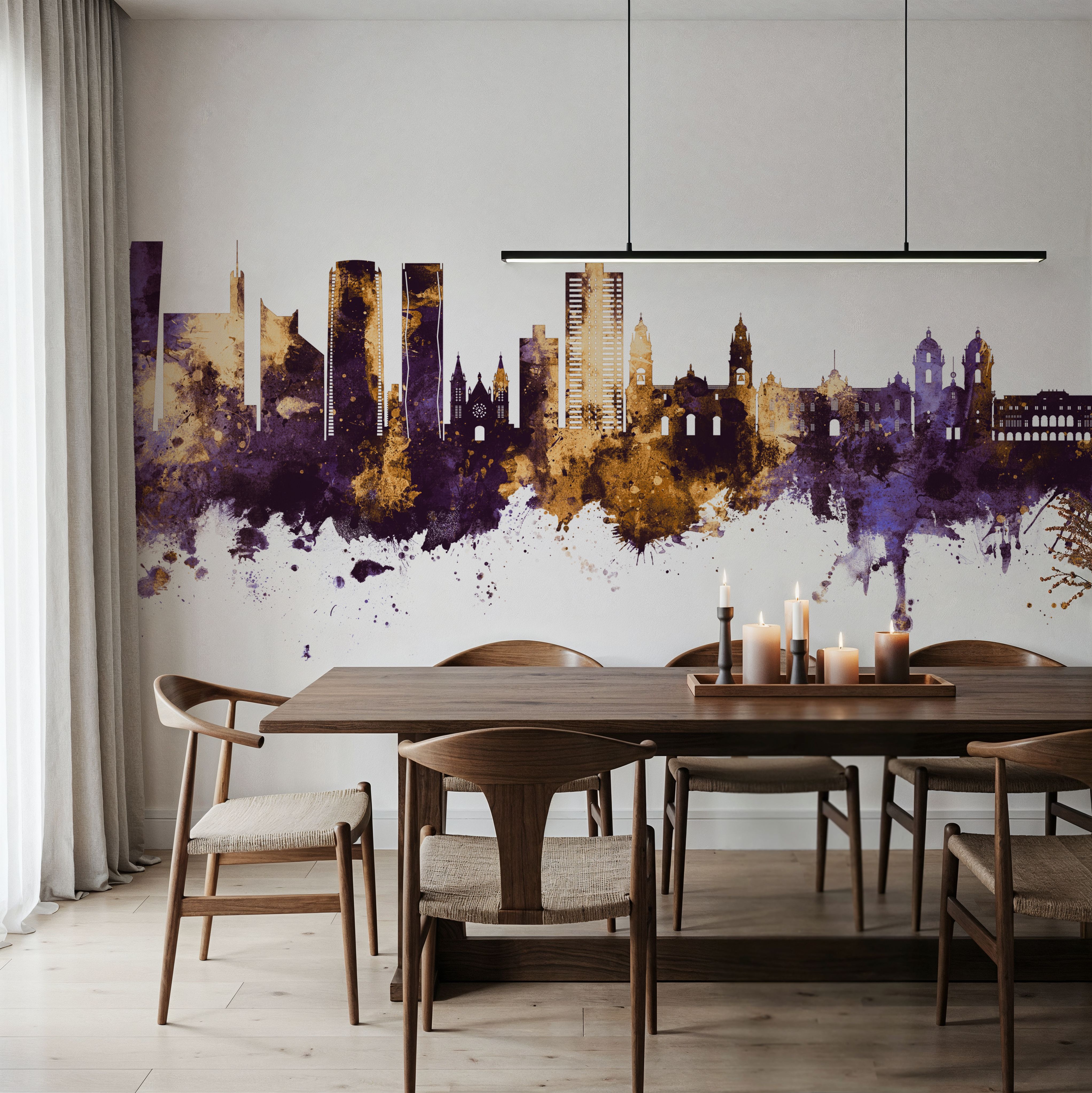 Lima Peru Skyline Purple & Gold