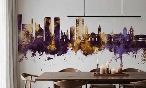 Lima Peru Skyline Purple & Gold