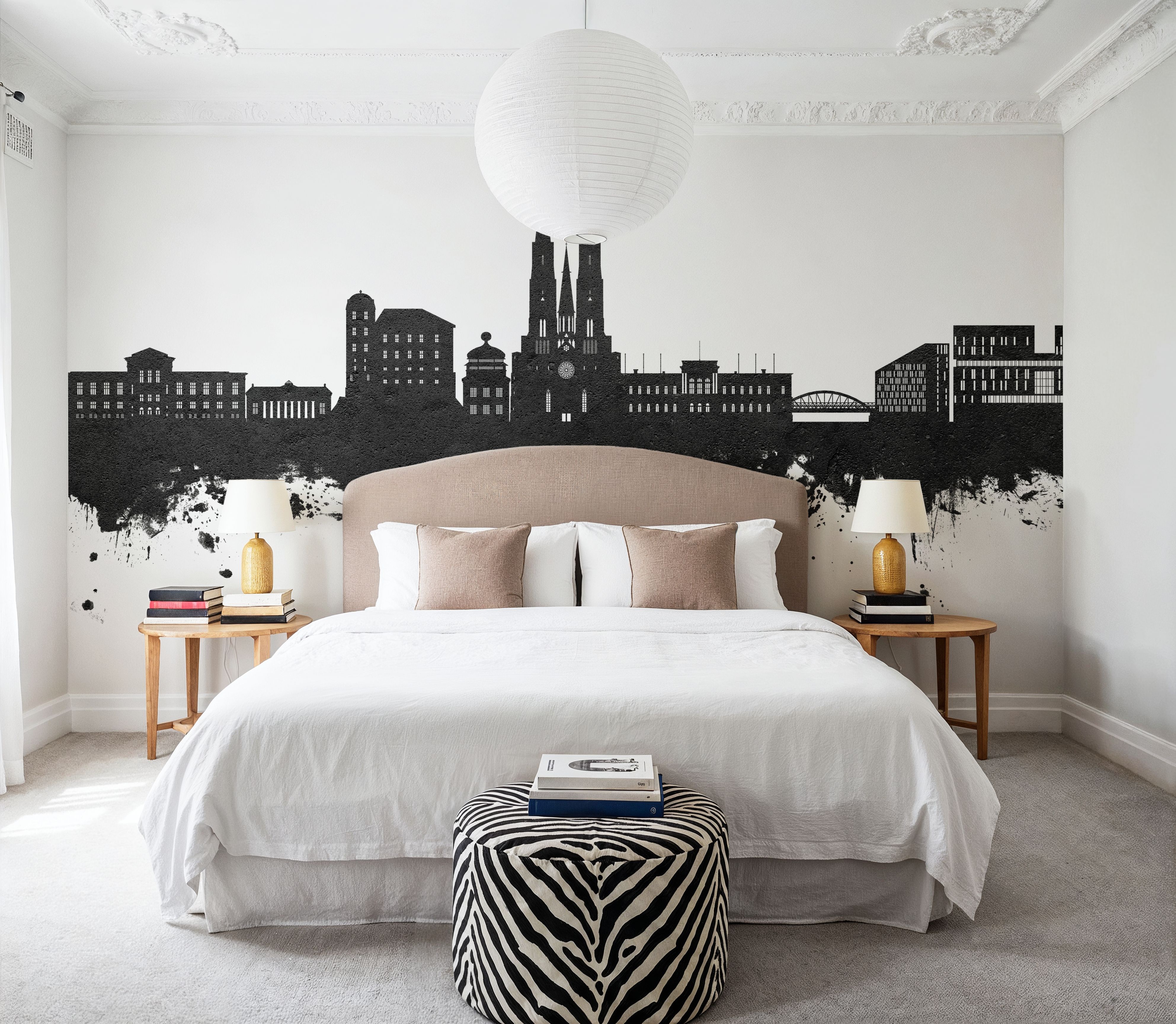 Uppsala Skyline Black & White