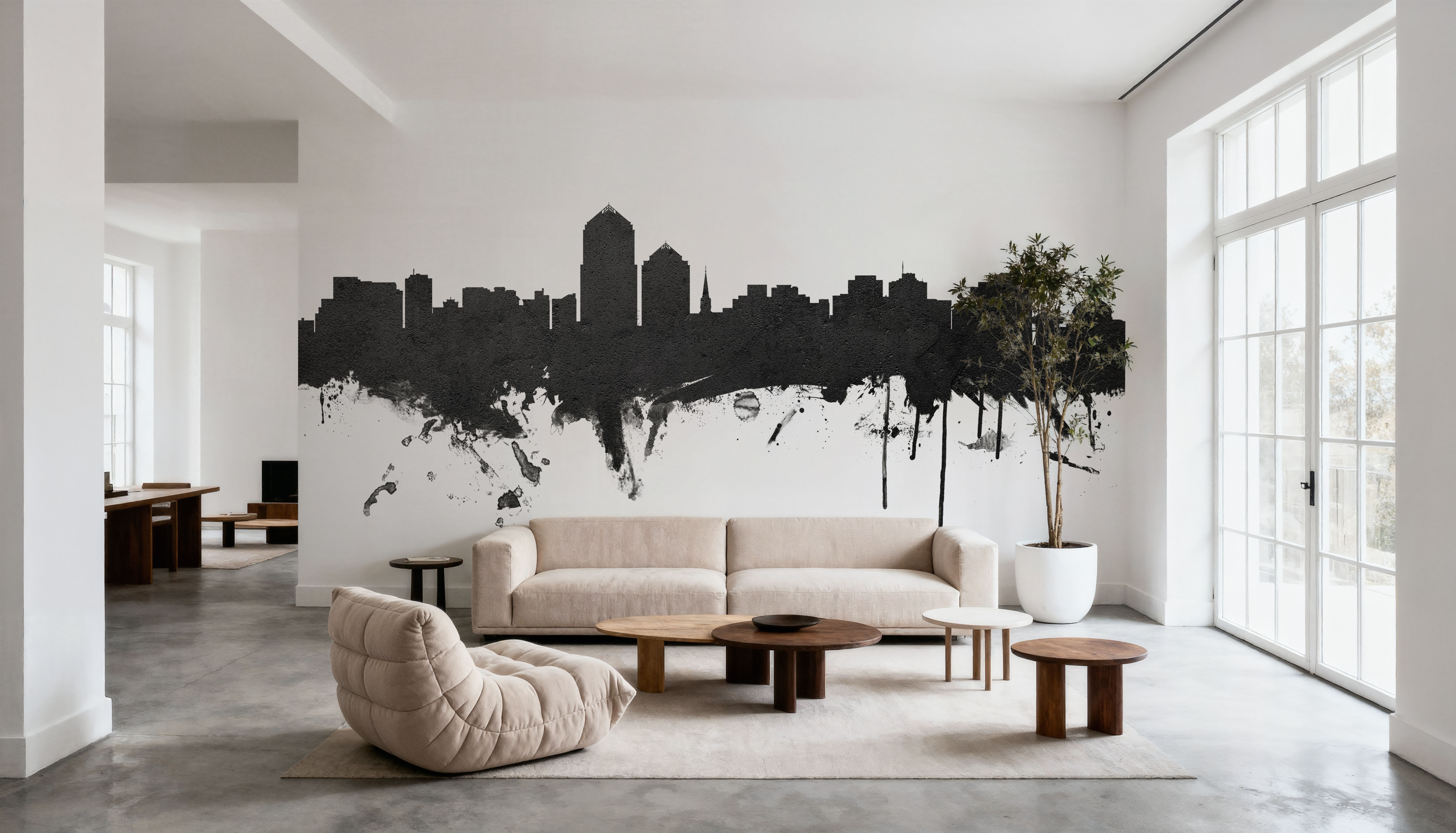 Albuquerque New Mexico Skyline Black & White