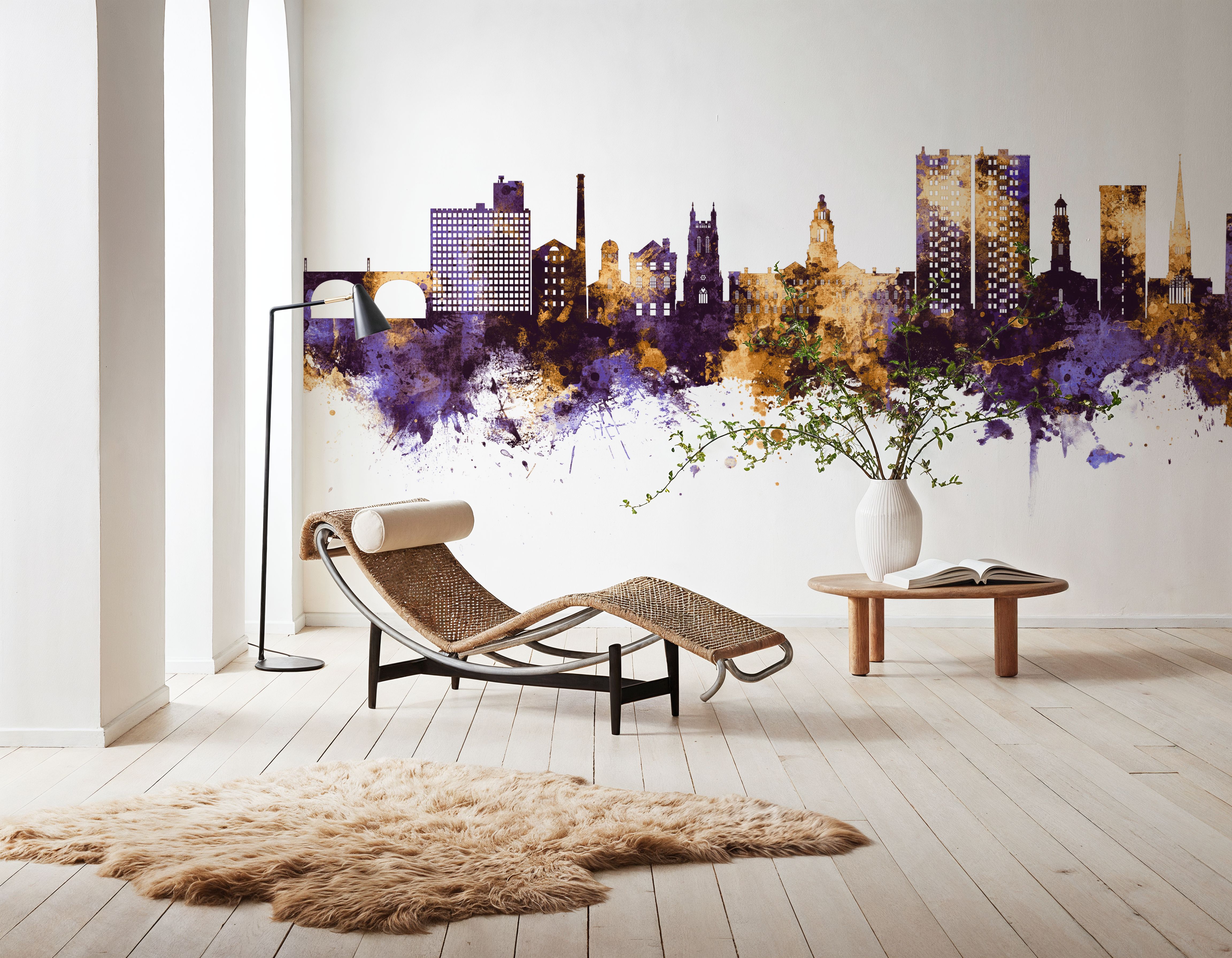 Stockport England Skyline Purple & Gold