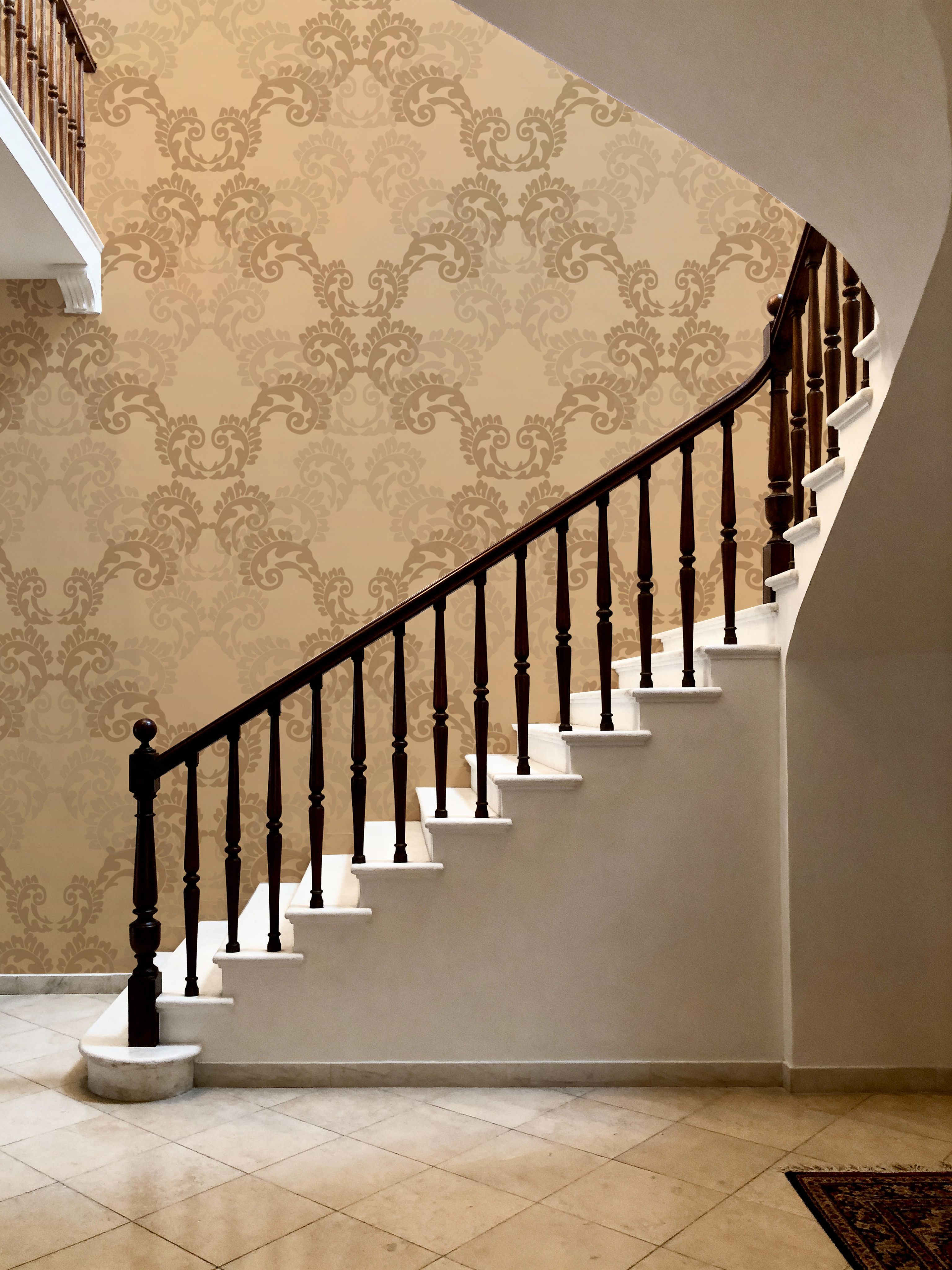 Overlay Damask Brown