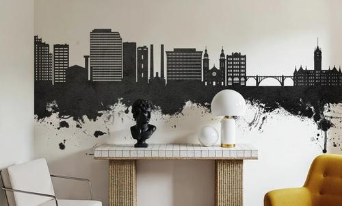 Spokane Washington Skyline Black & White