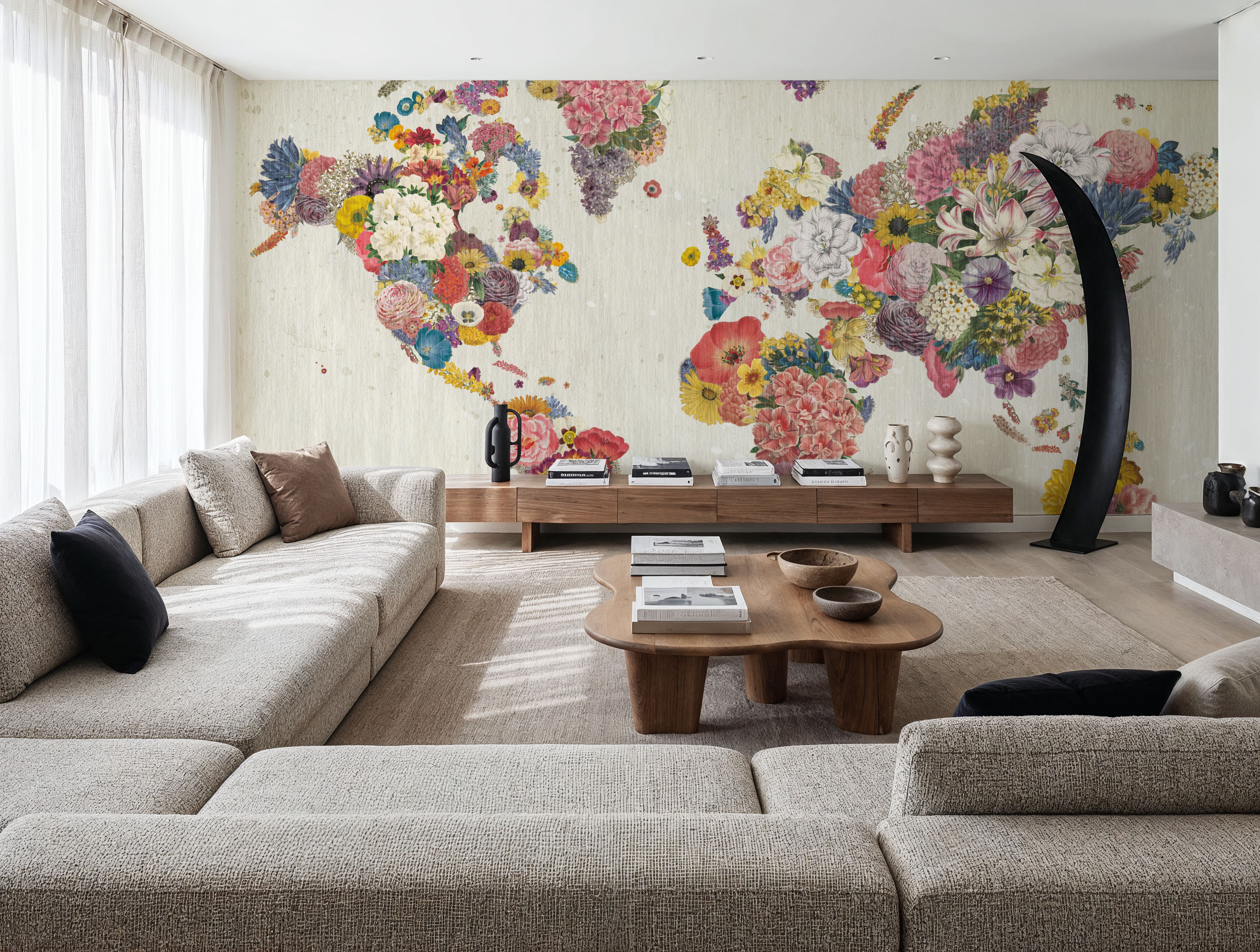 Botanical Floral Map Light