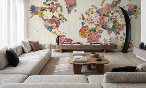 Botanical Floral Map Light