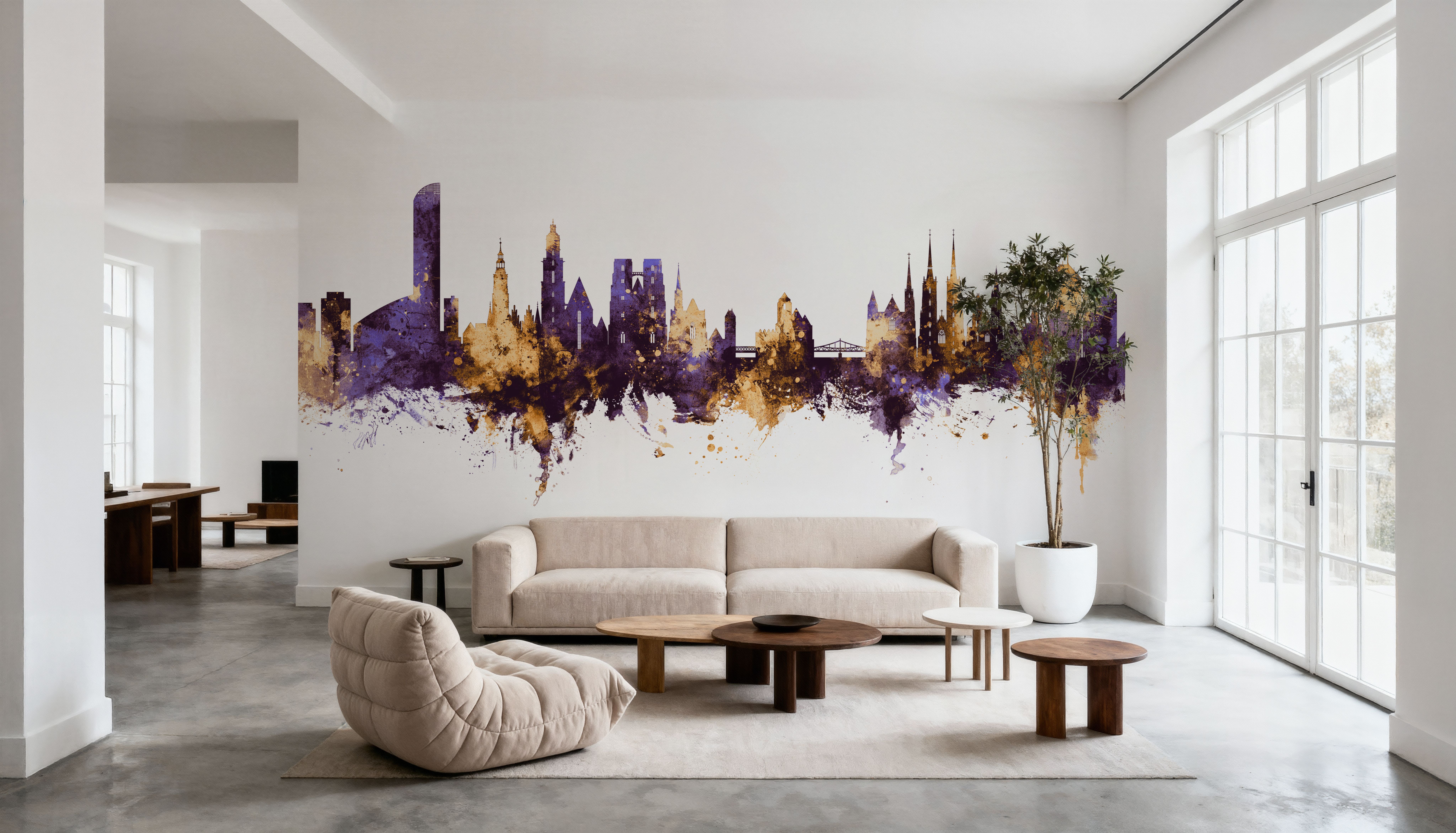 Wroclaw Poland Skyline Purple & Gold