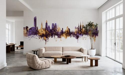 Wroclaw Poland Skyline Purple & Gold
