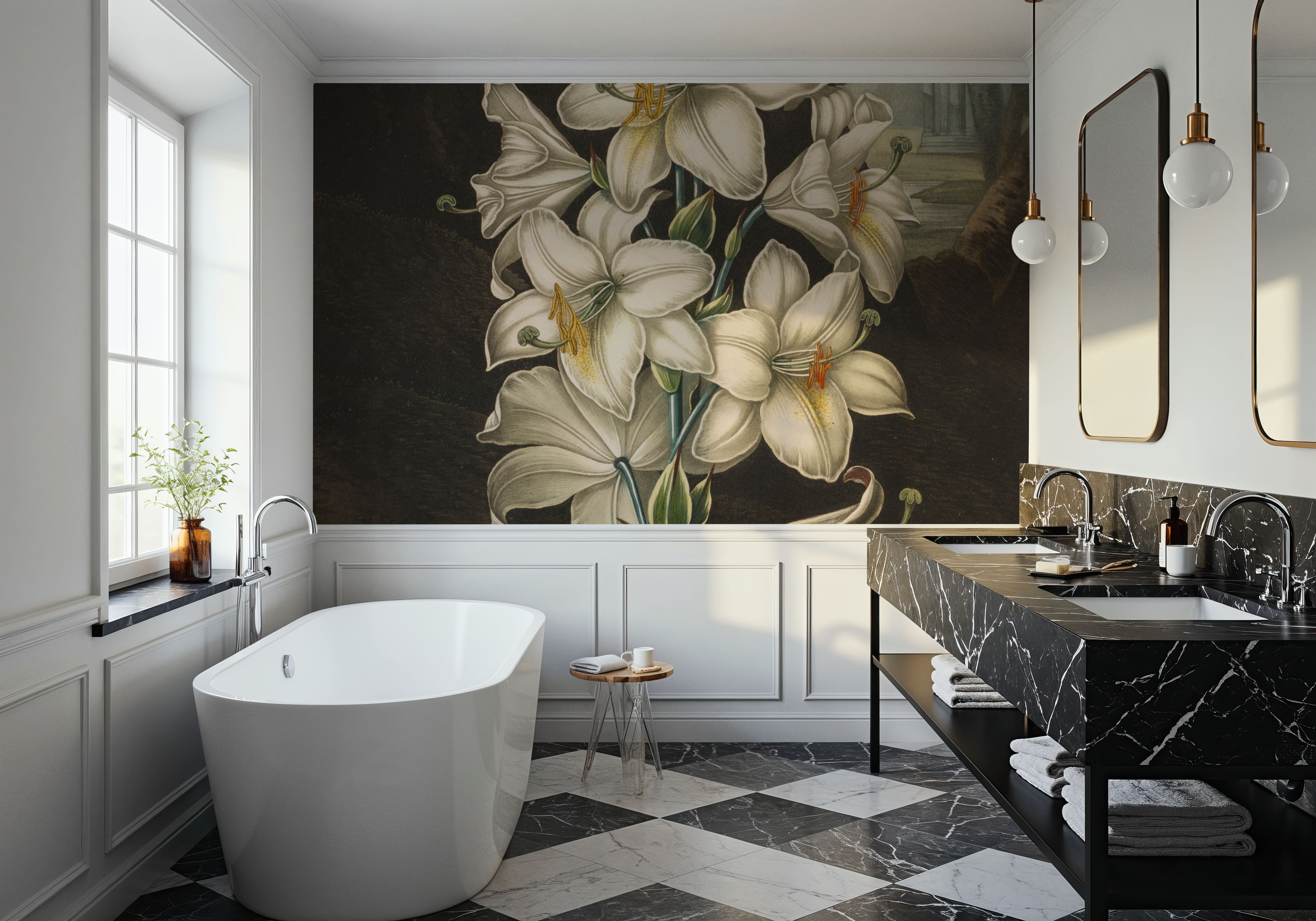 Temple of Flora White, Wallpaper