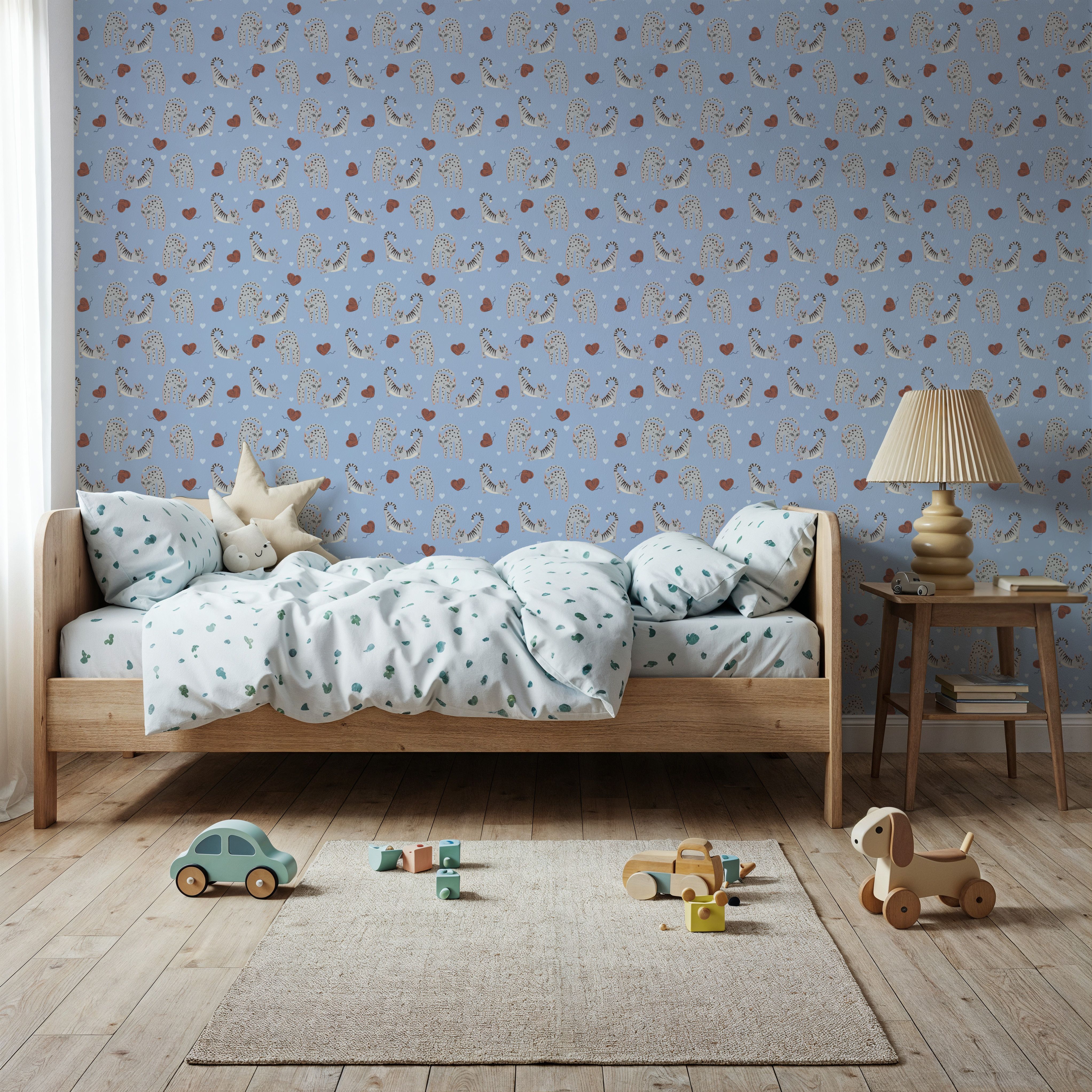Kitten Love, Baby Blue, Wallpaper