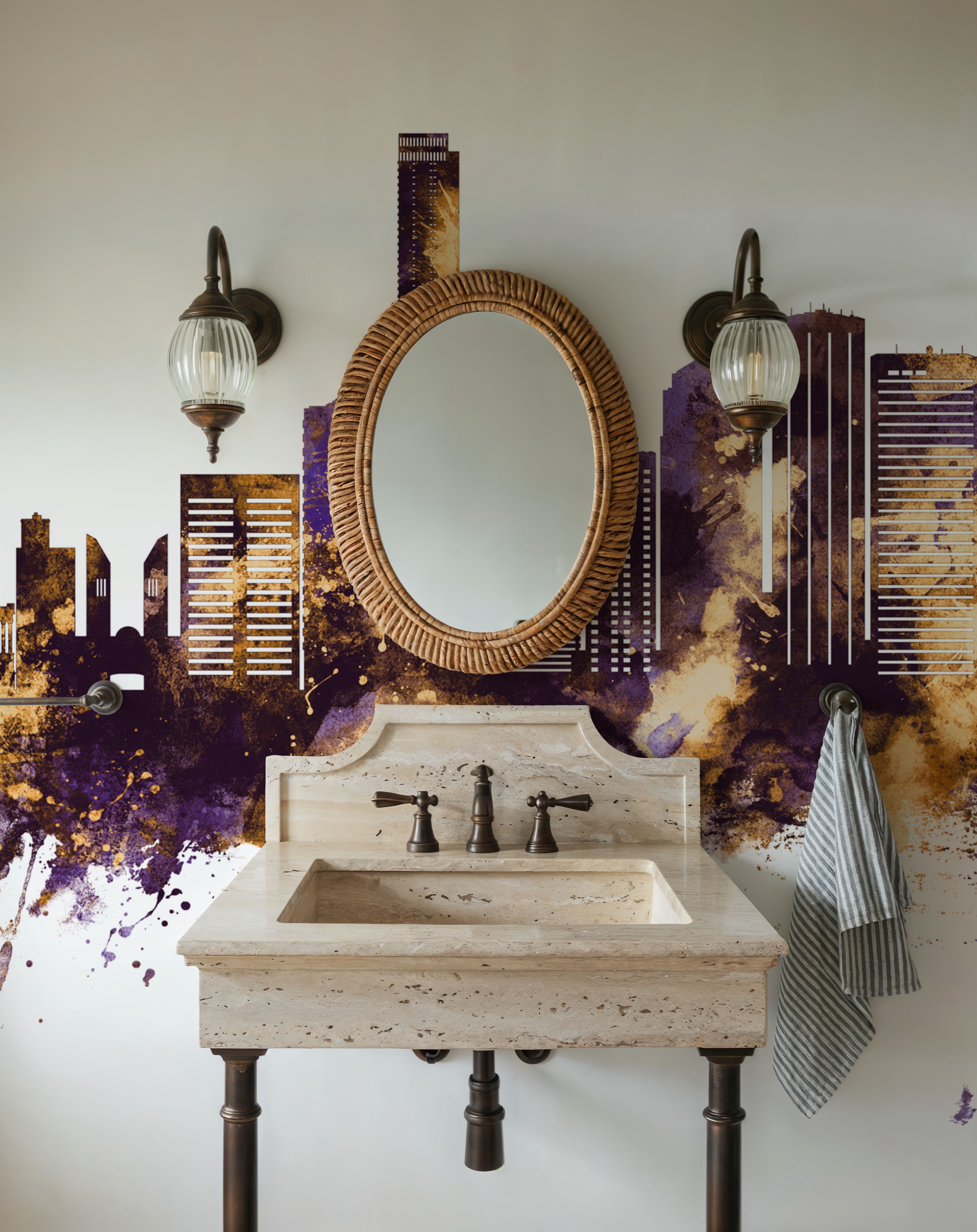 Edmonton Canada Skyline Purple & Gold