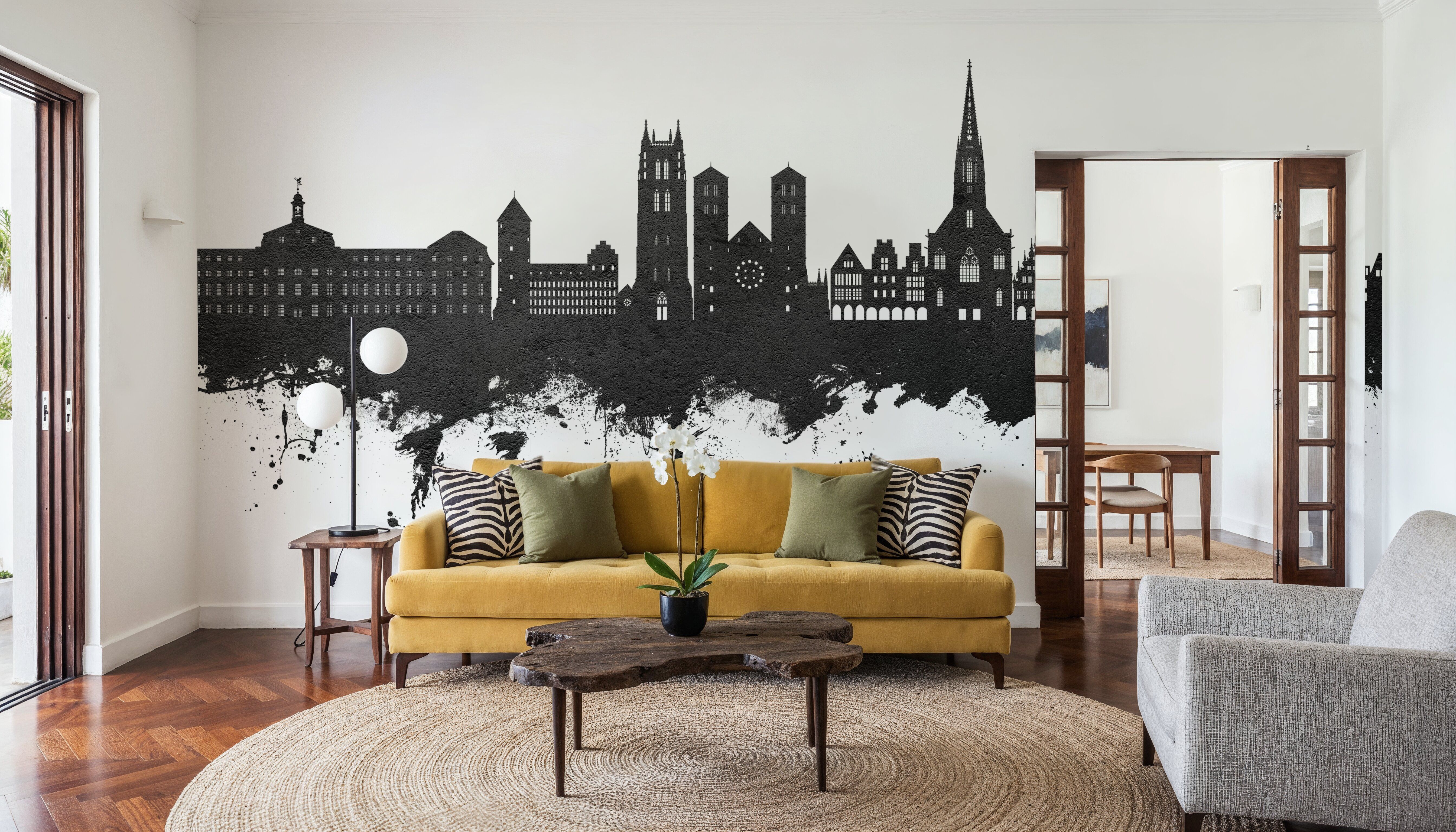 Münster Germany Skyline Black & White, Wallpaper