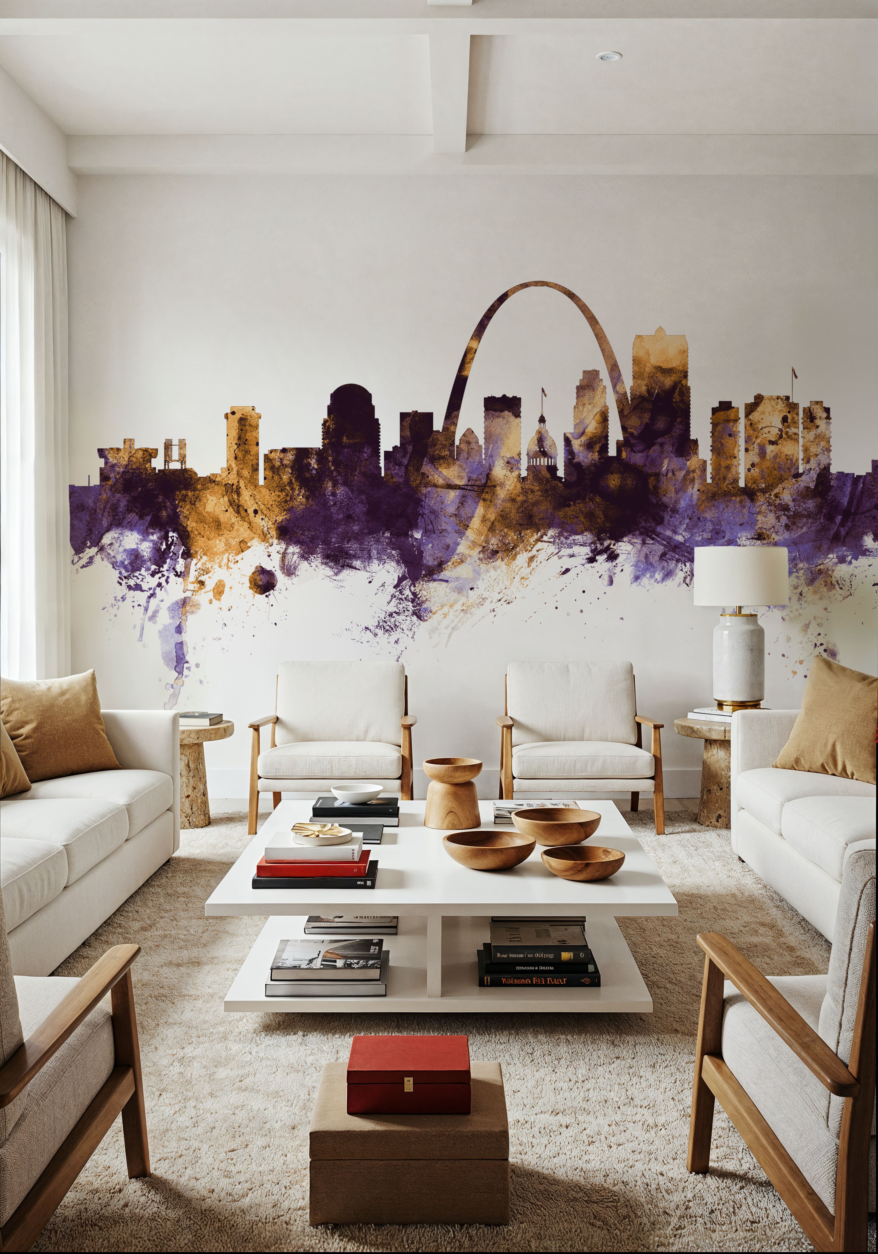 St Louis Missouri Skyline Purple & Gold