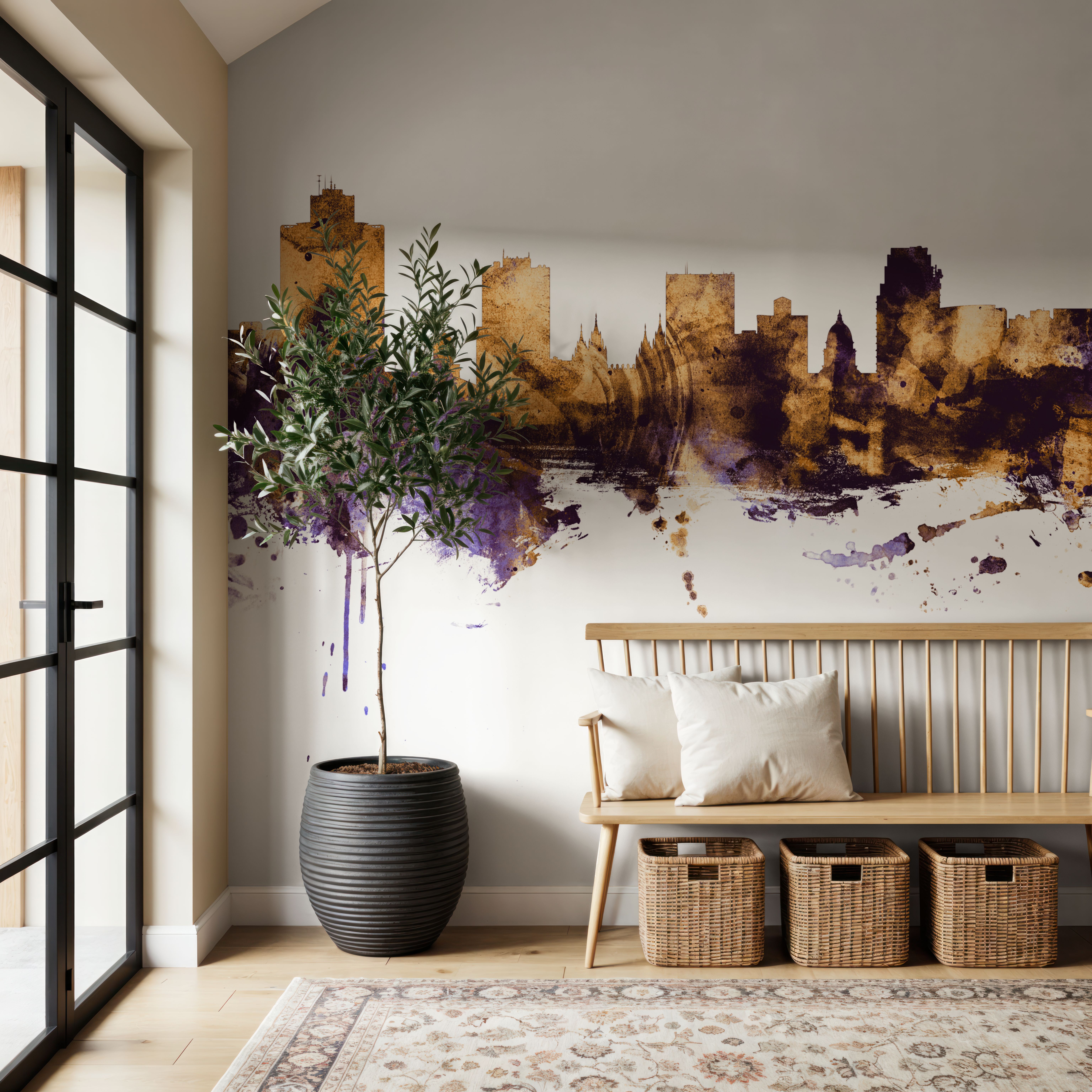 Salt Lake City Utah Skyline Purple & Gold