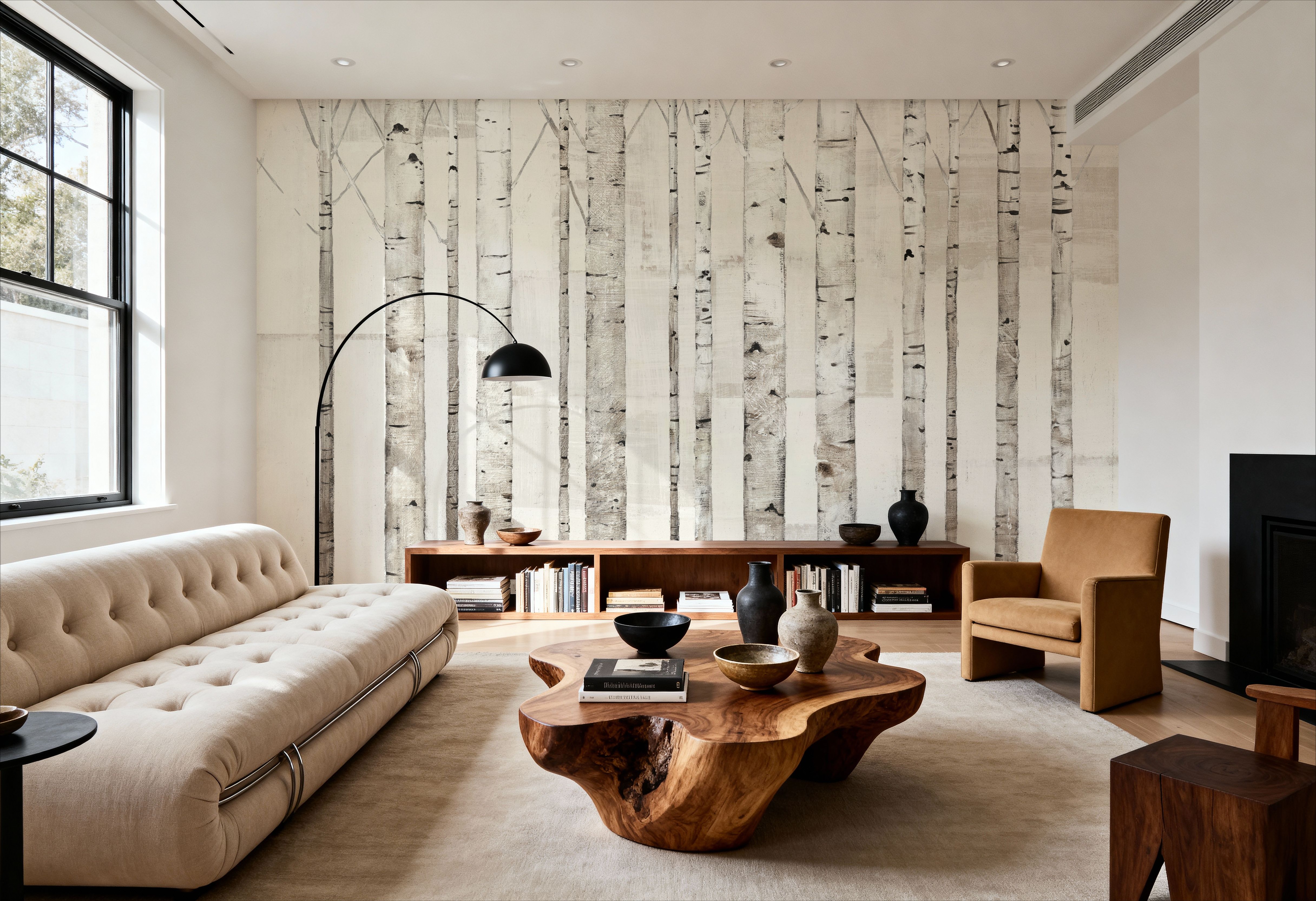 Birch Trees on White