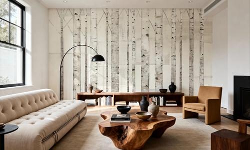 Birch Trees on White