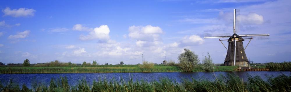 Dutch Riverside Windmill