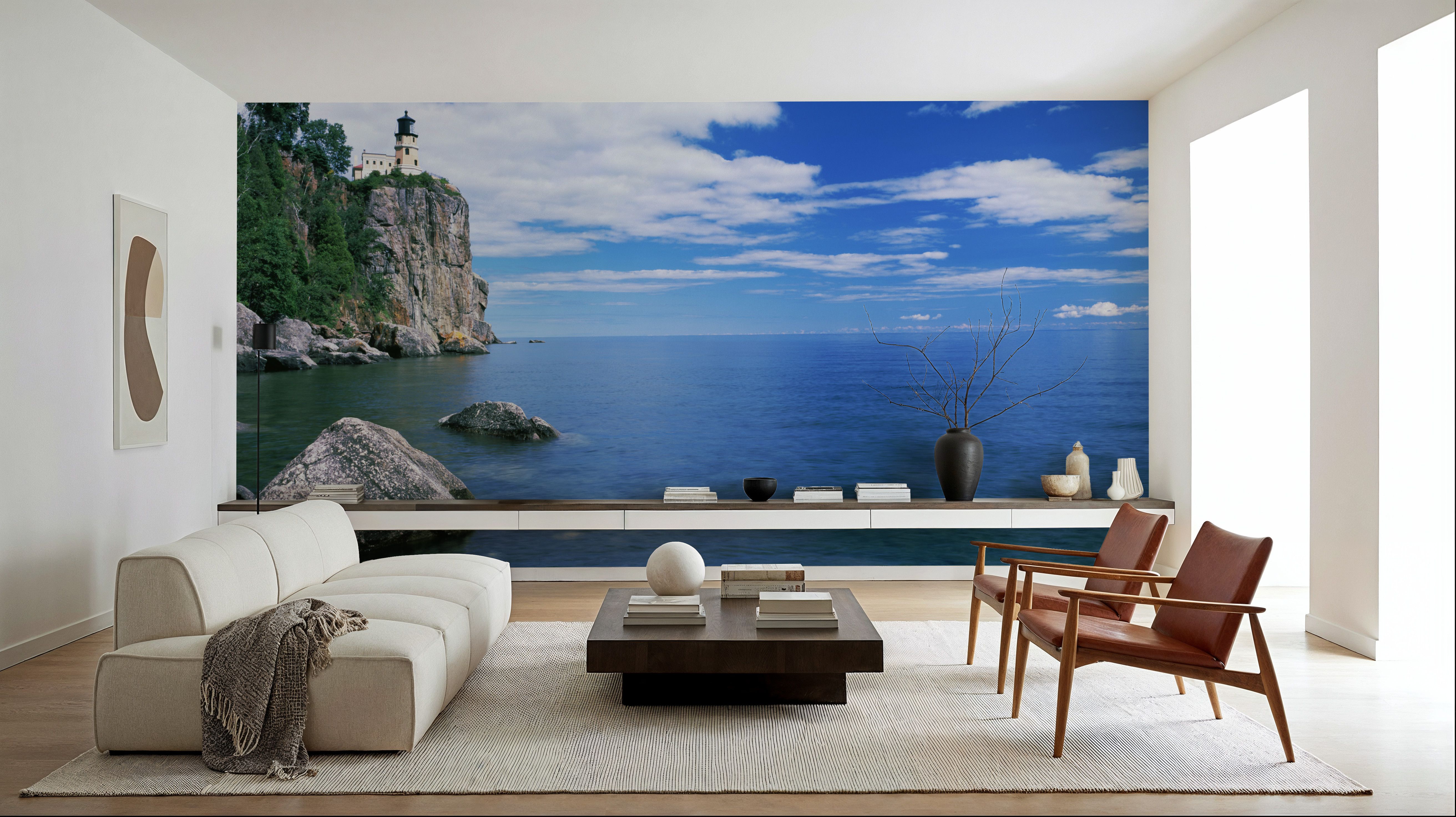 Lakeside Lighthouse Haven, Wallpaper