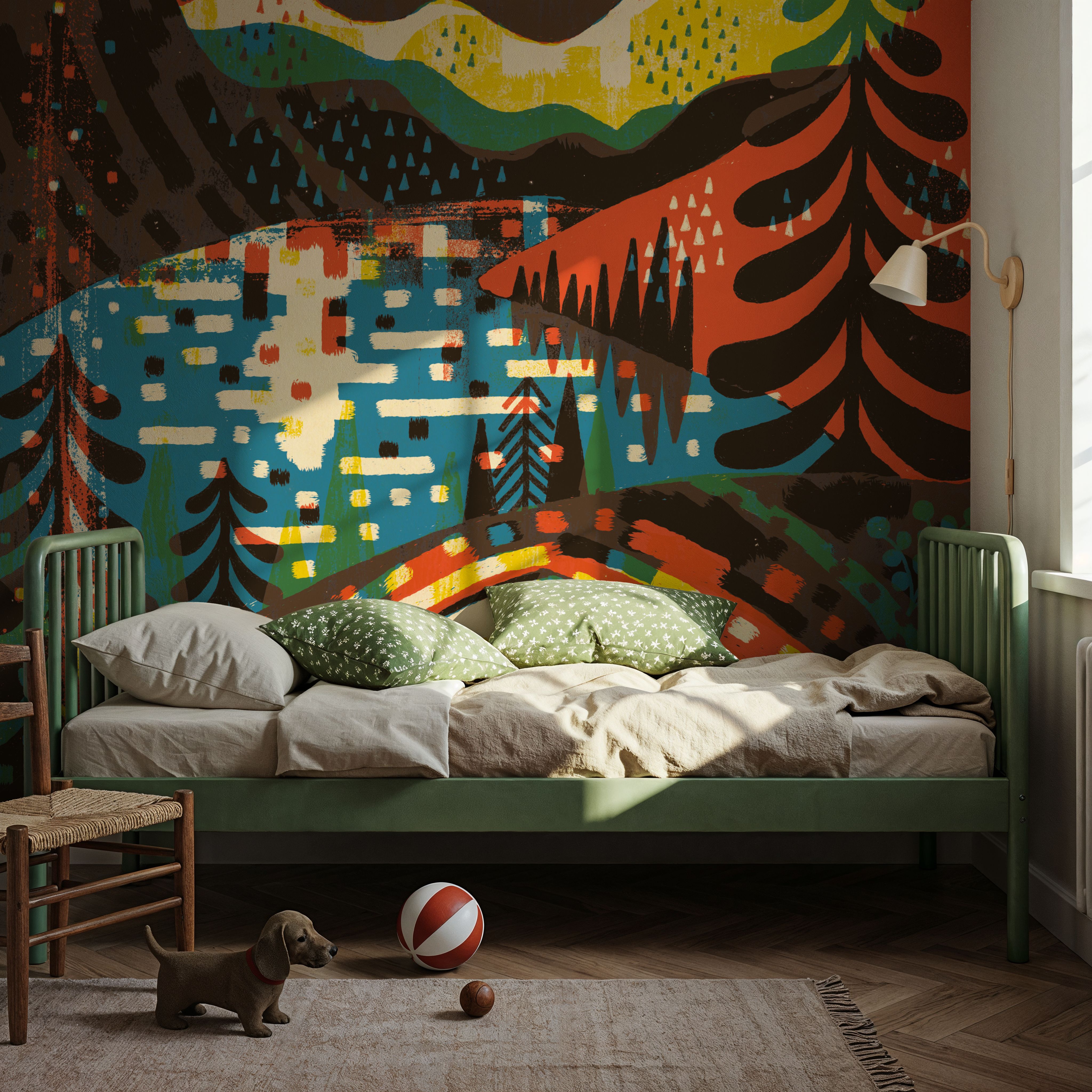 Wall Mural - Outdoor Adventure II - Forest Hobbies mural wallpaper - Blue - Offices - Wallism US - Premium, Textured or Peel & Stick