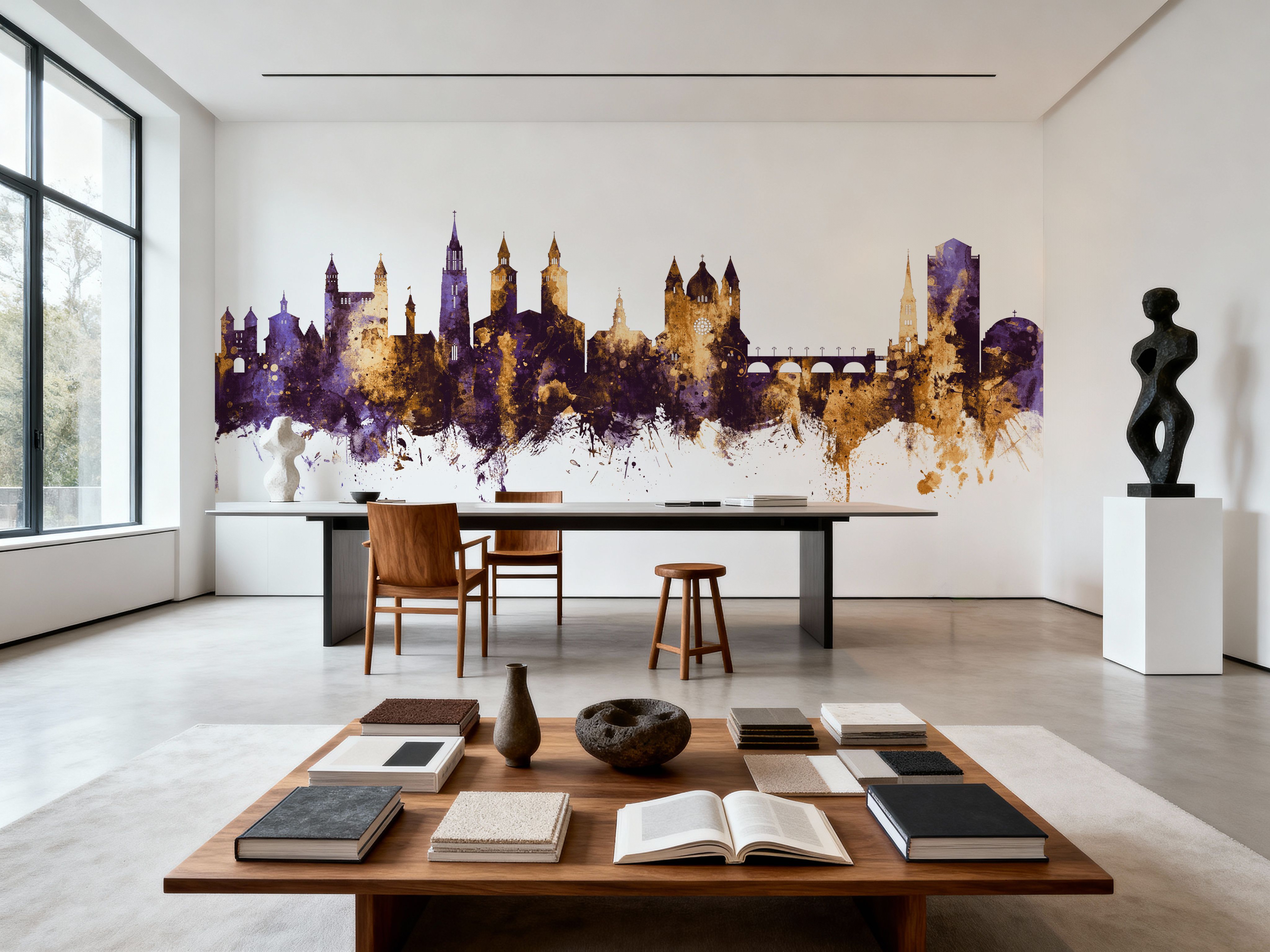 Maastricht The Netherlands Skyline Purple & Gold