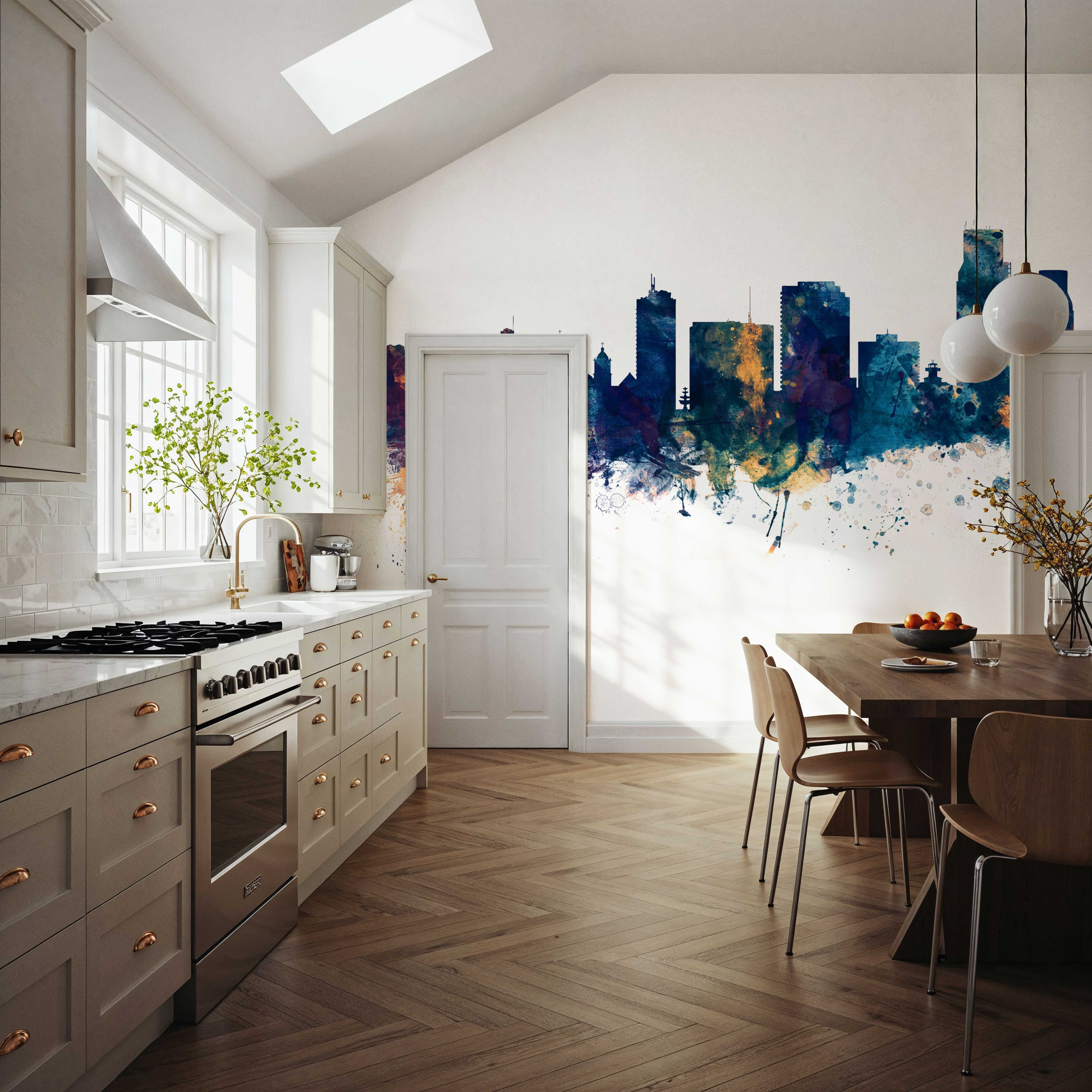 Corpus Christi Texas Skyline Blue & Bronze