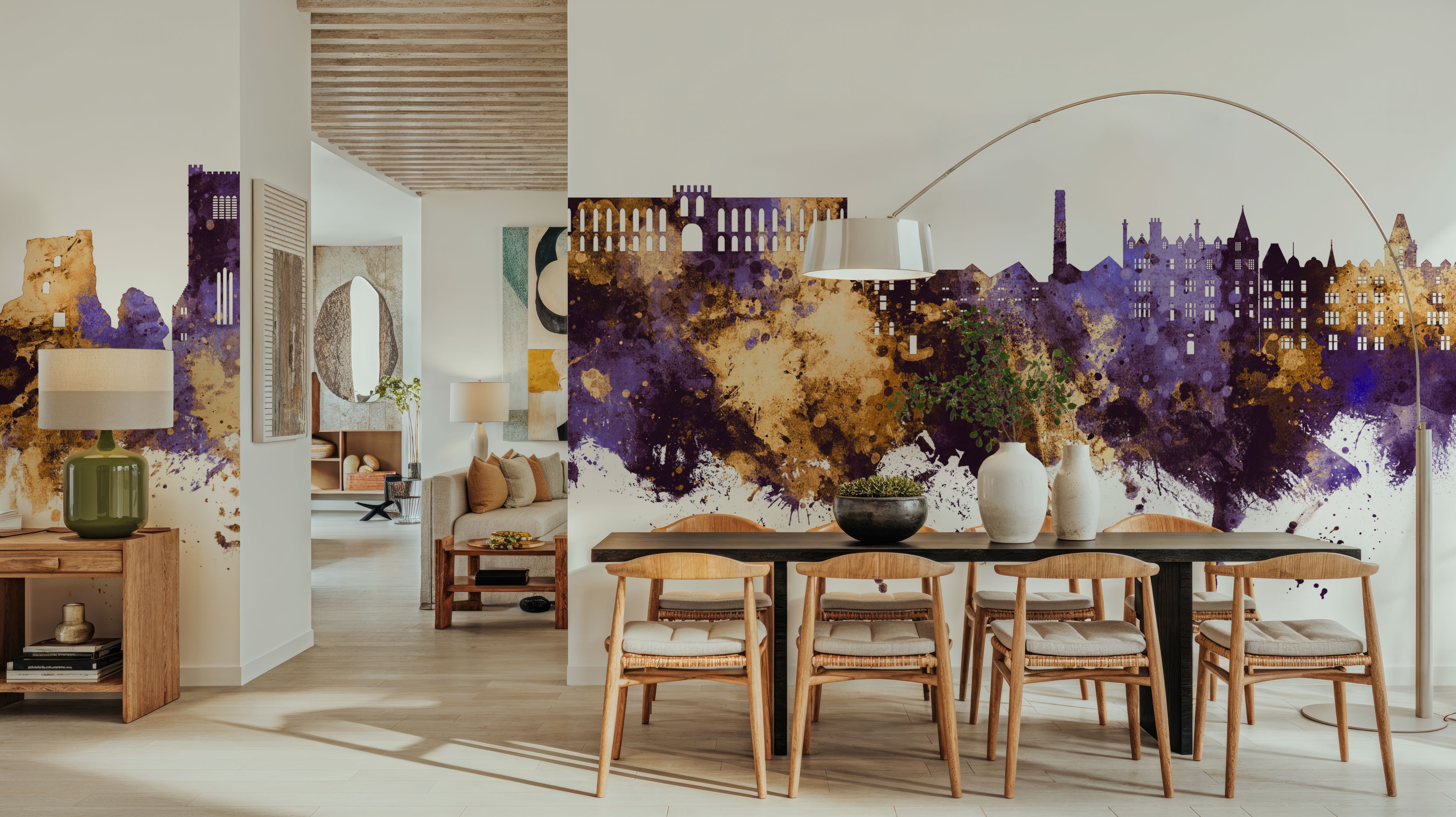 Oban Scotland Skyline Purple & Gold