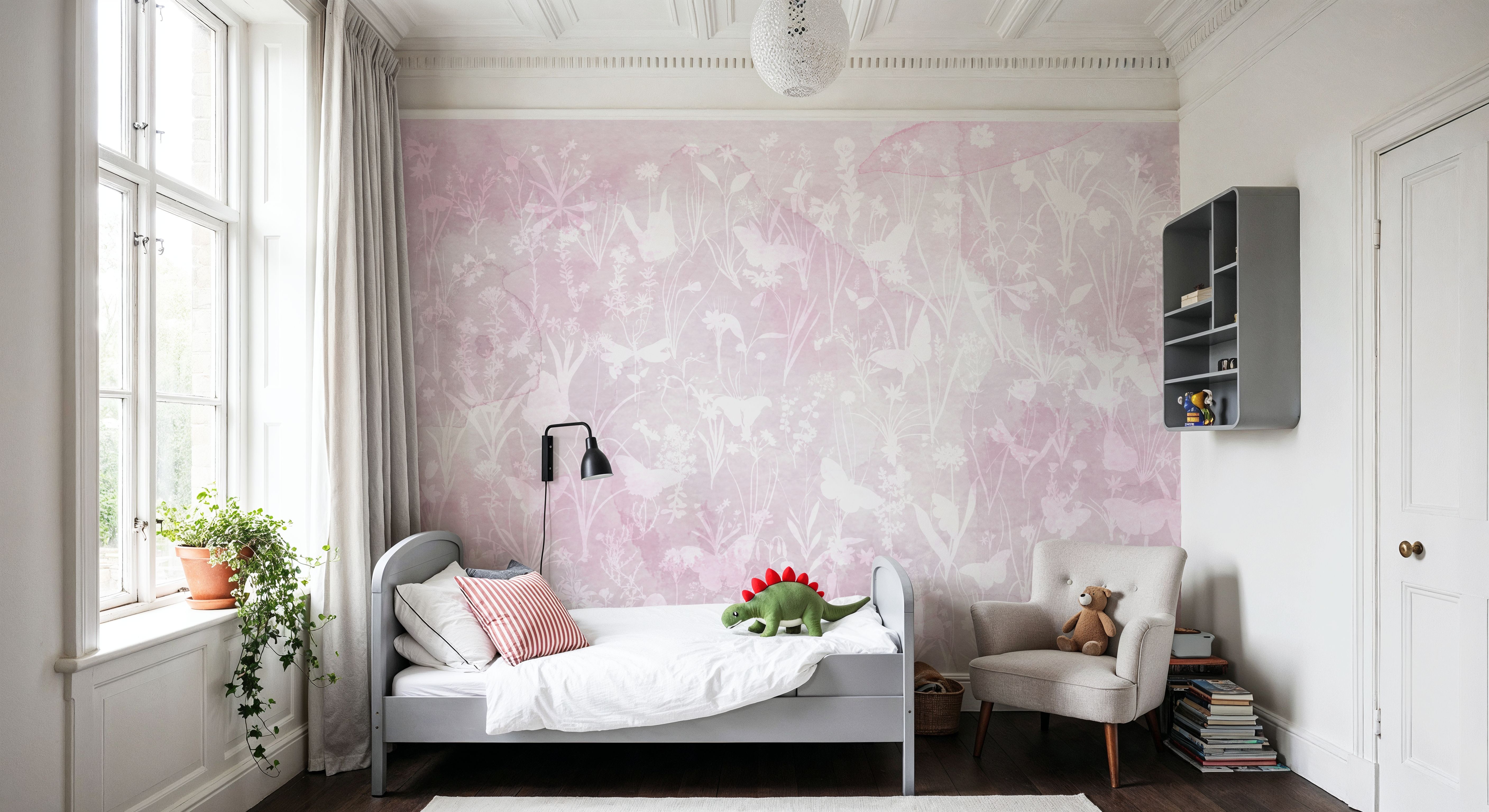 Herbals and Butterflies Double Silhouette Pink