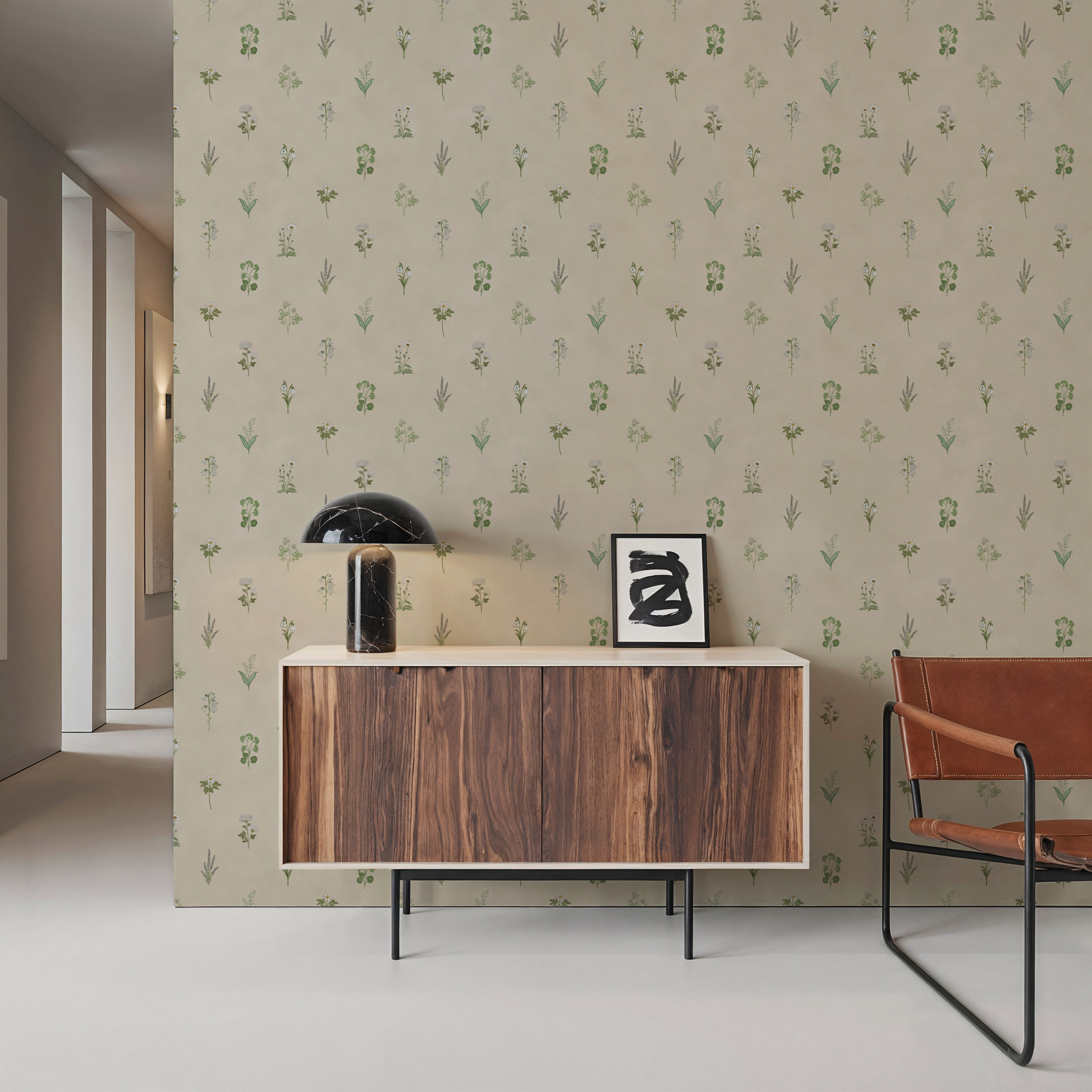 Nordic Flora Ivory, Light Beige, Wallpaper