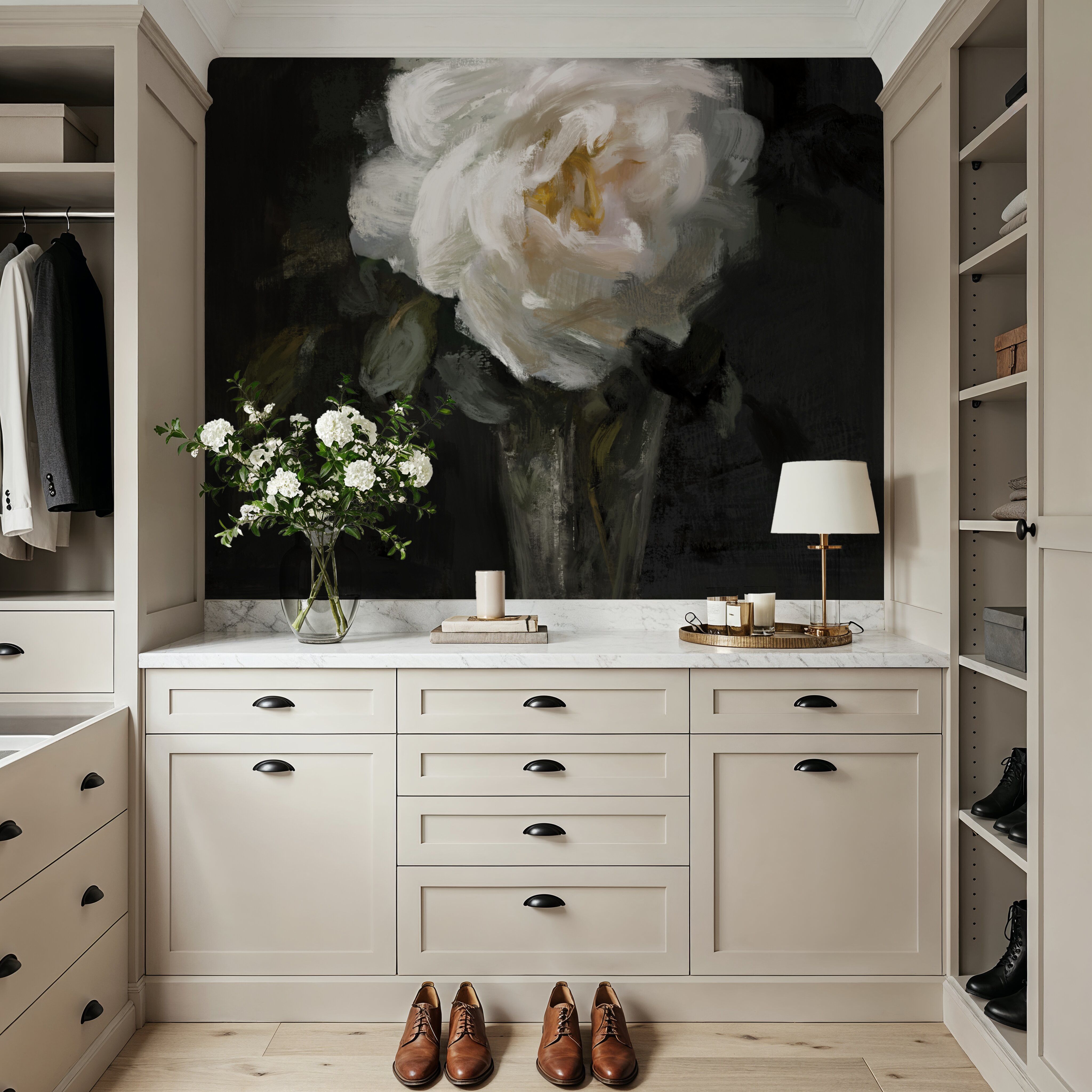 White Rose In a Glass Vase