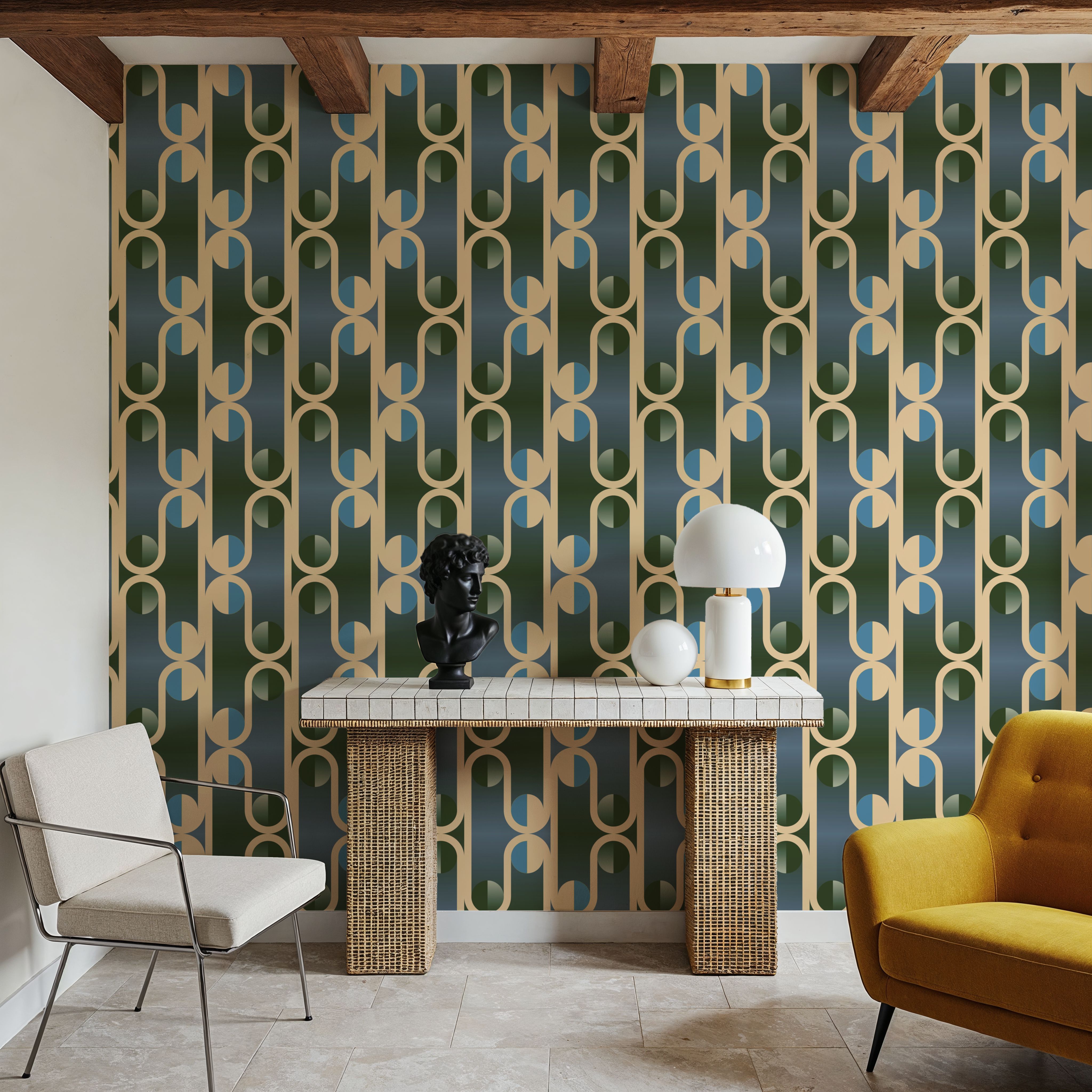 Art Deco Trellis, Green