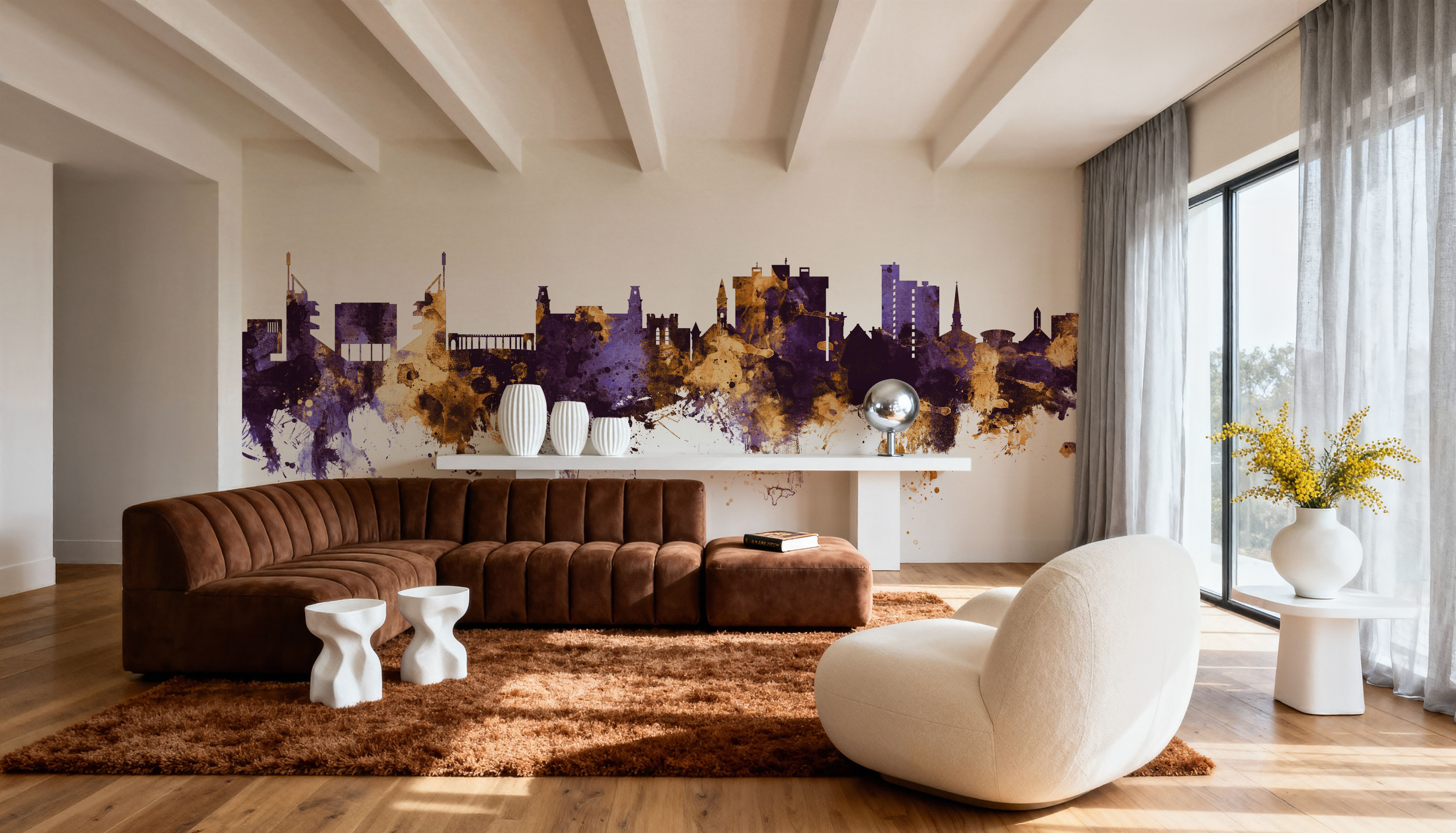 Fayetteville Arkansas Skyline Purple & Gold