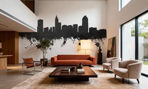 Raleigh North Carolina Skyline Black & White