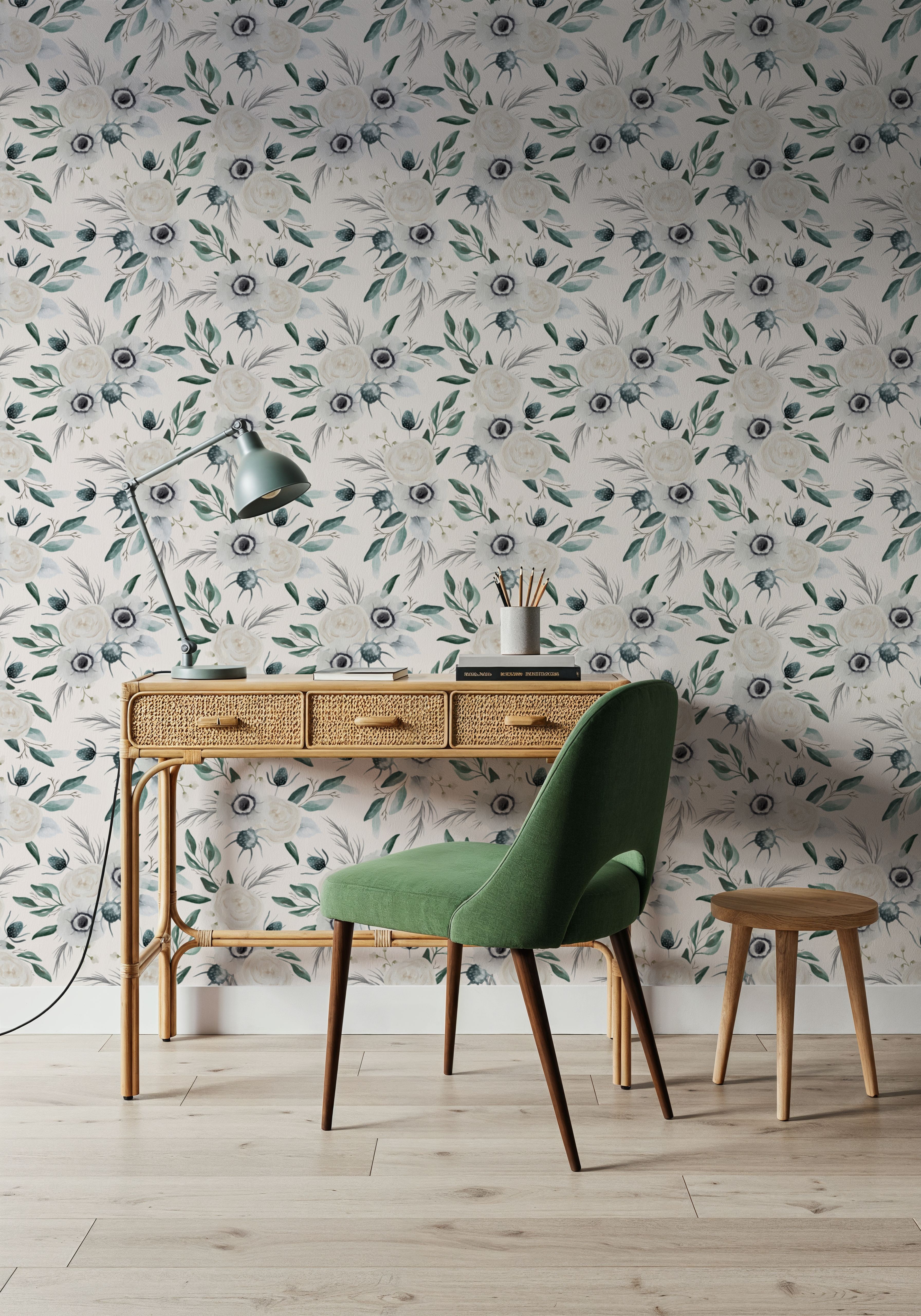 Anemones And Thistles White