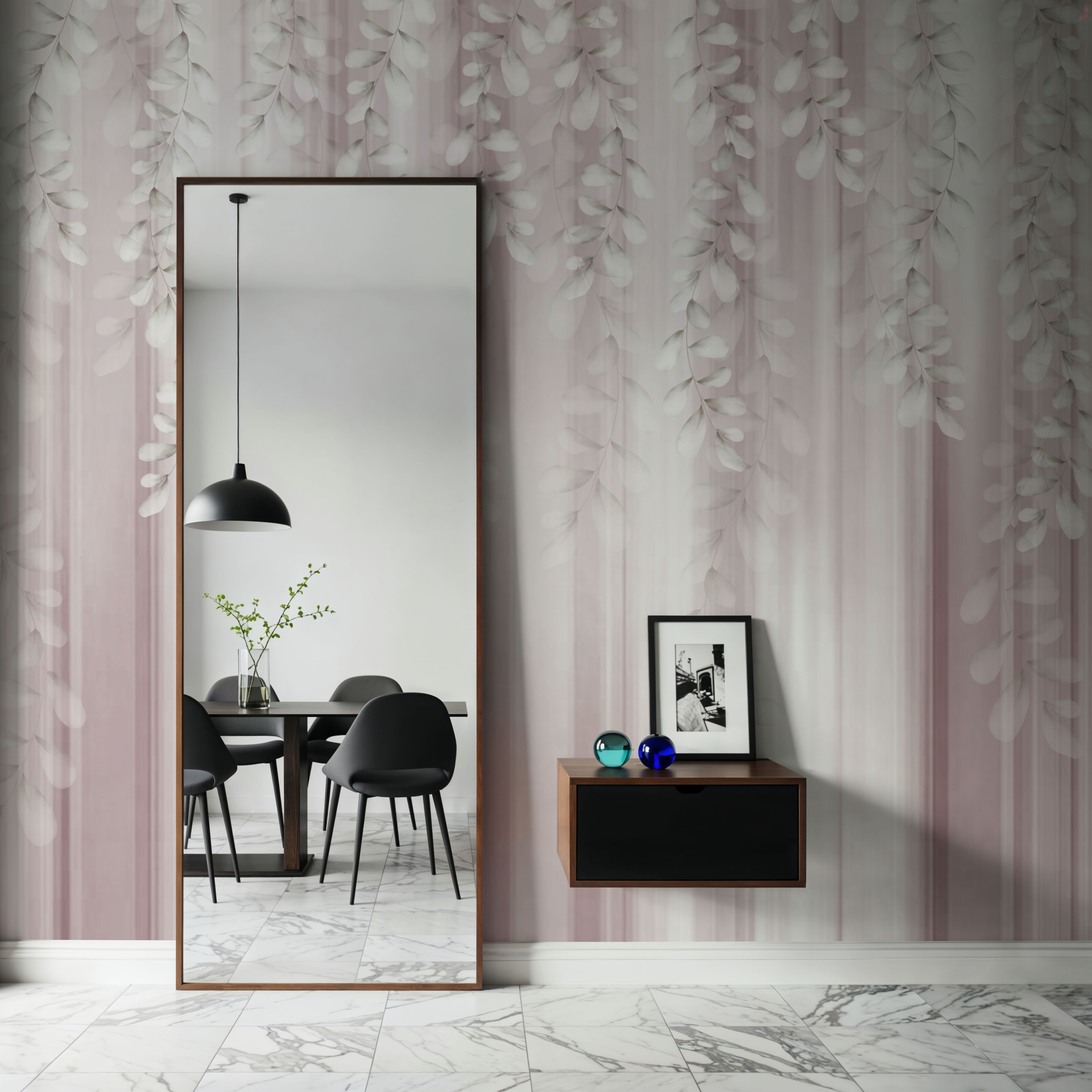 Wall Mural - Fairy Wonderland - Foliage Stripes mural wallpaper - Bedroom - Wallism US - Premium, Textured or Peel & Stick