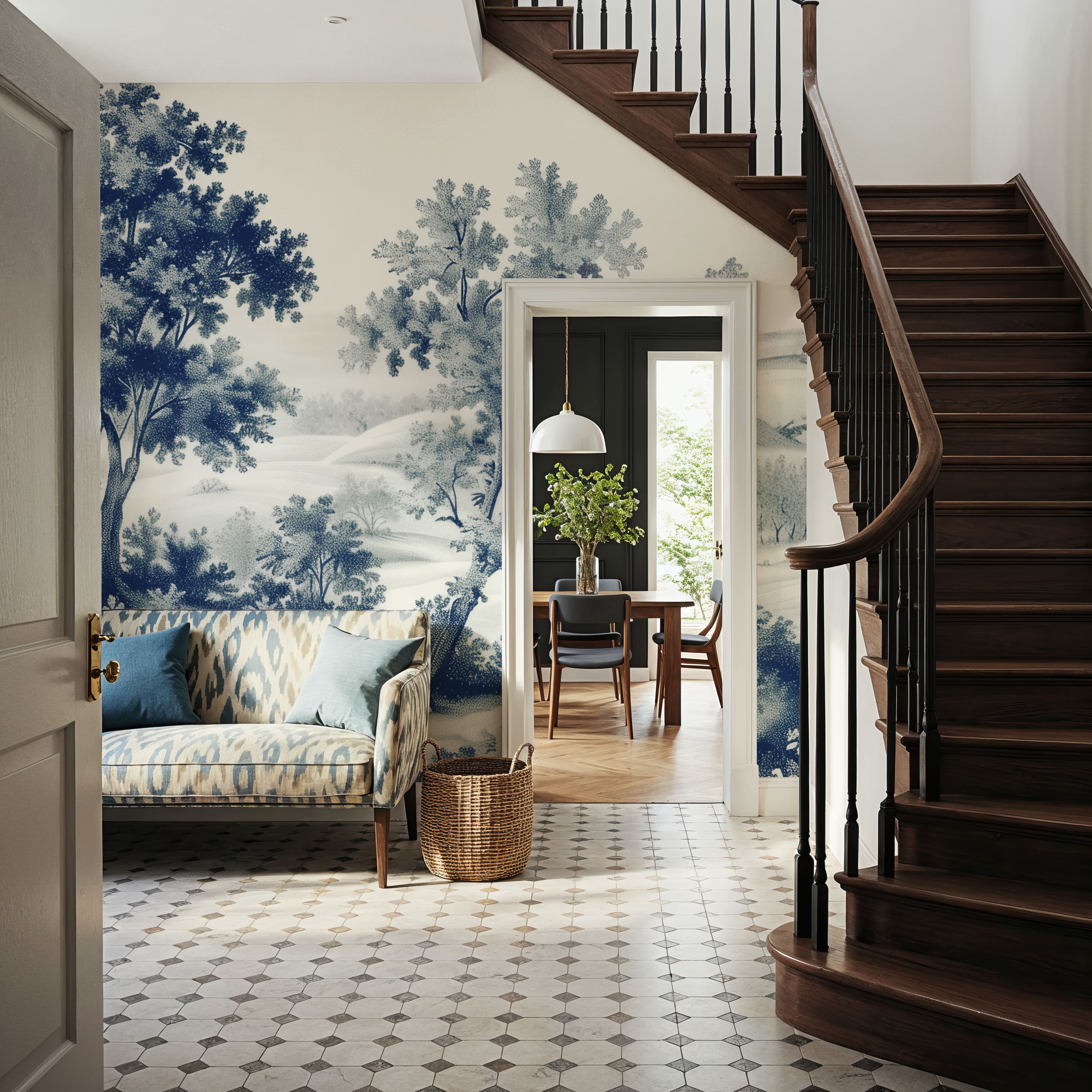 Pastoral Toile, Royal Blue