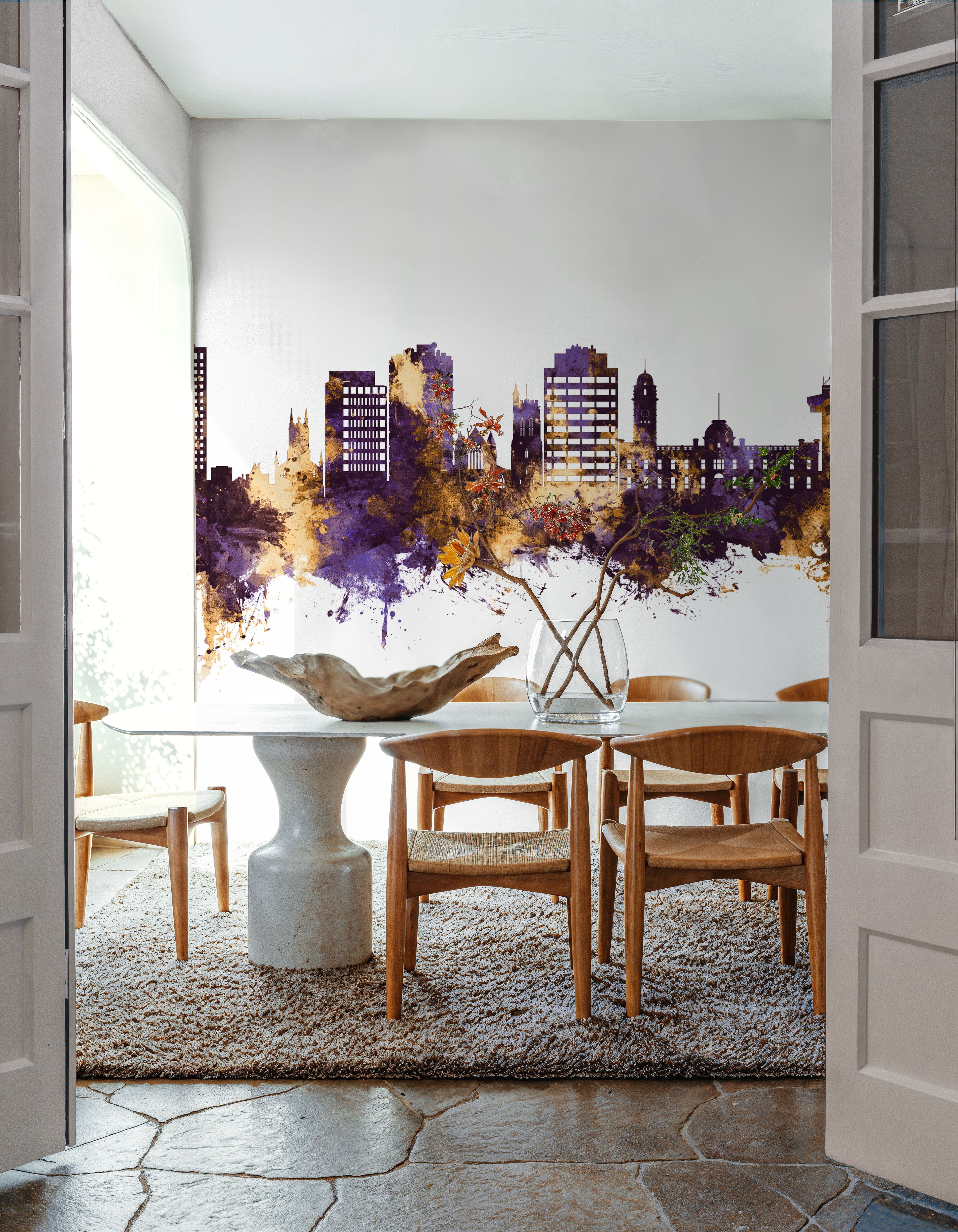 Hobart Australia Skyline Purple & Gold