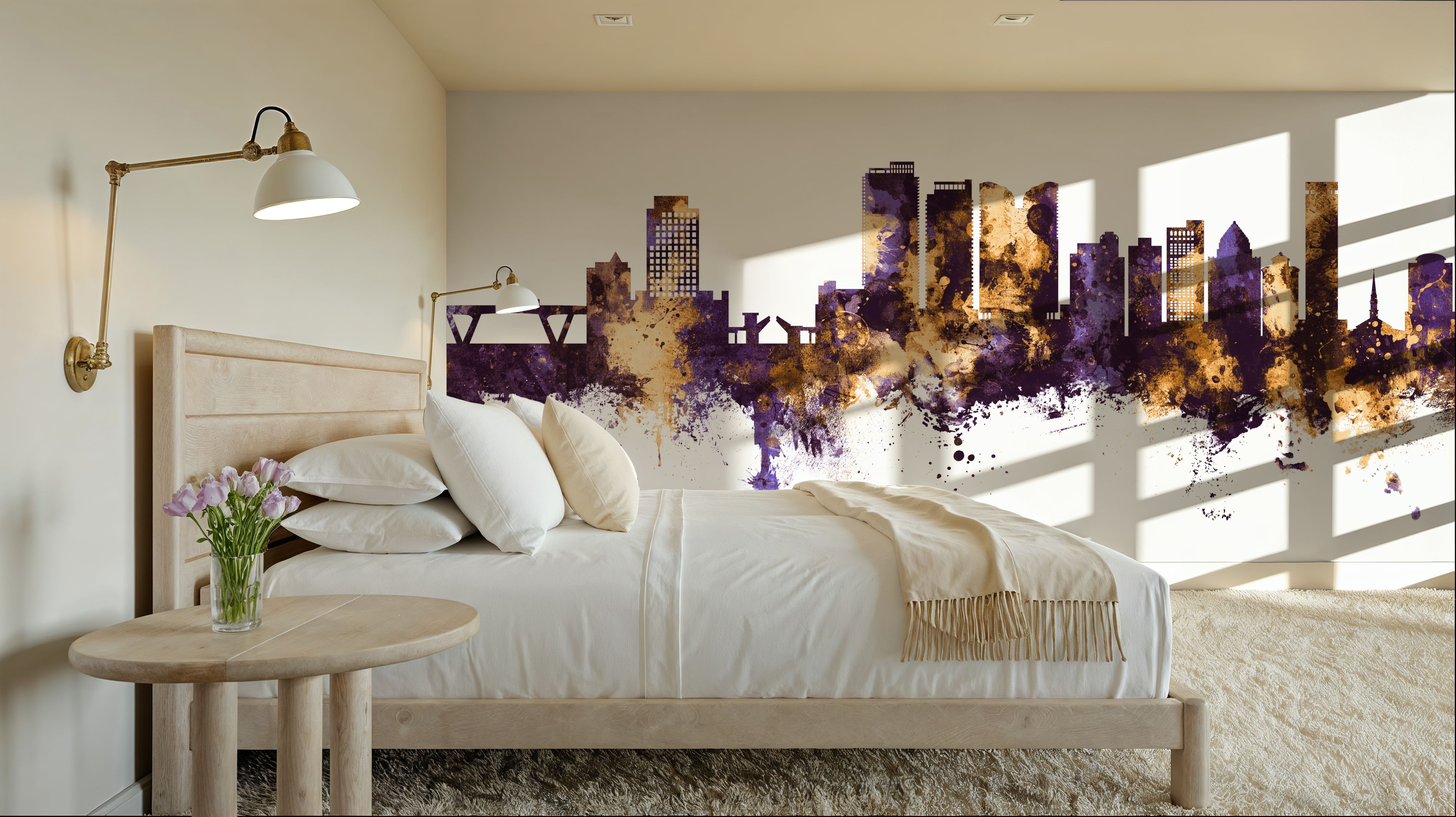 Fort Lauderdale Florida Skyline Purple & Gold
