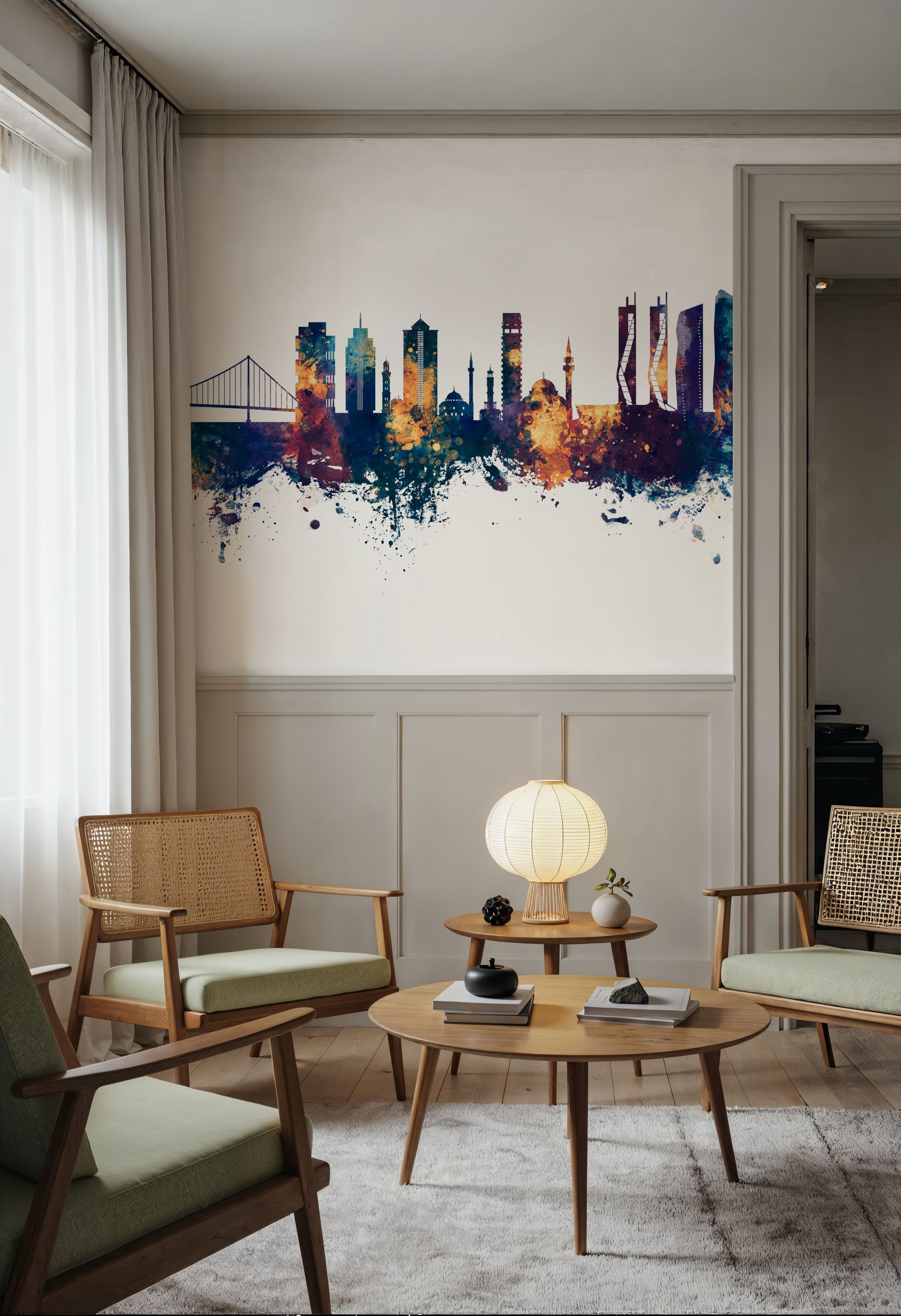 Izmir Turkey Skyline Blue & Bronze