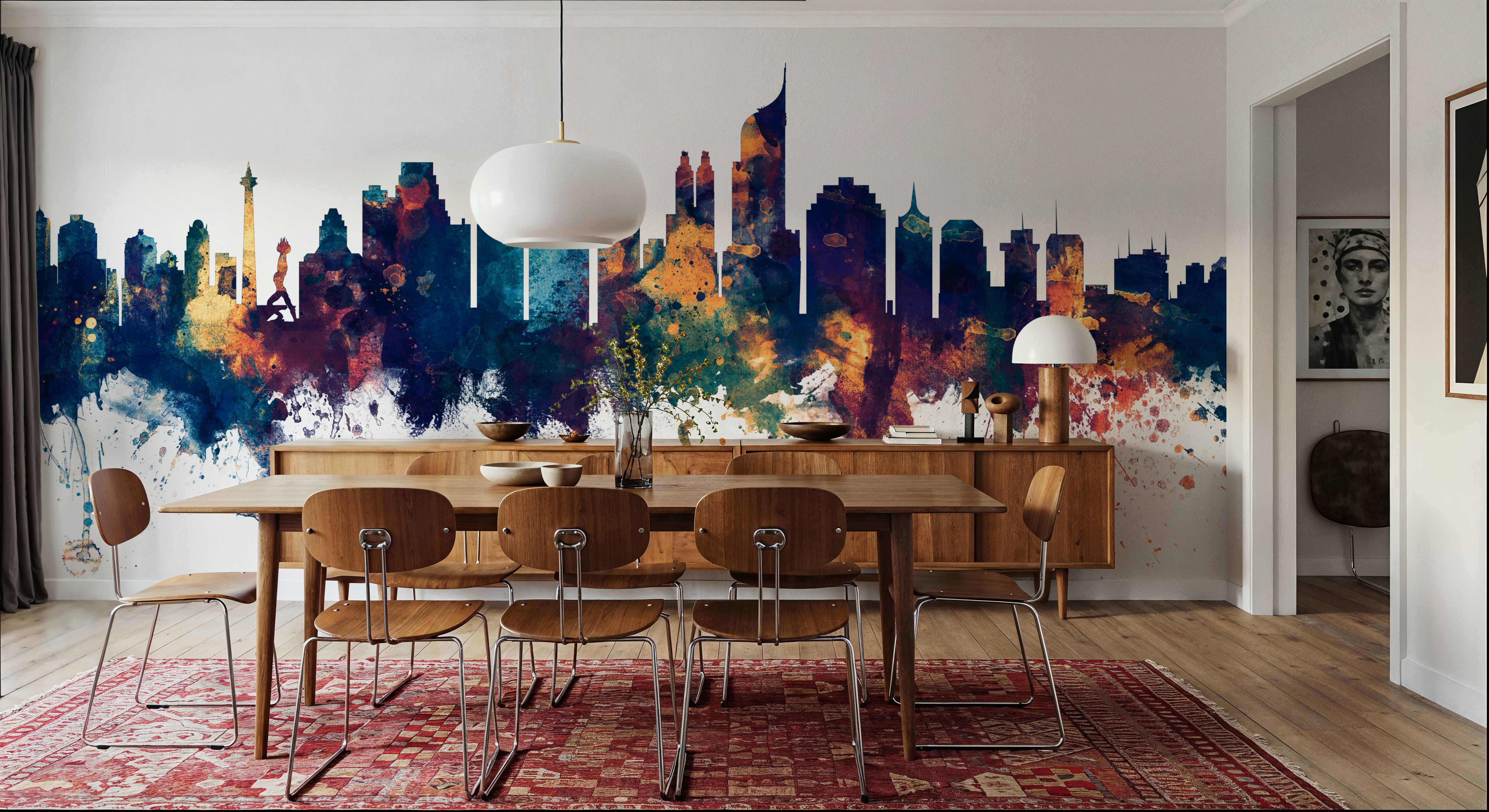 Jakarta Skyline Indonesia Blue & Bronze