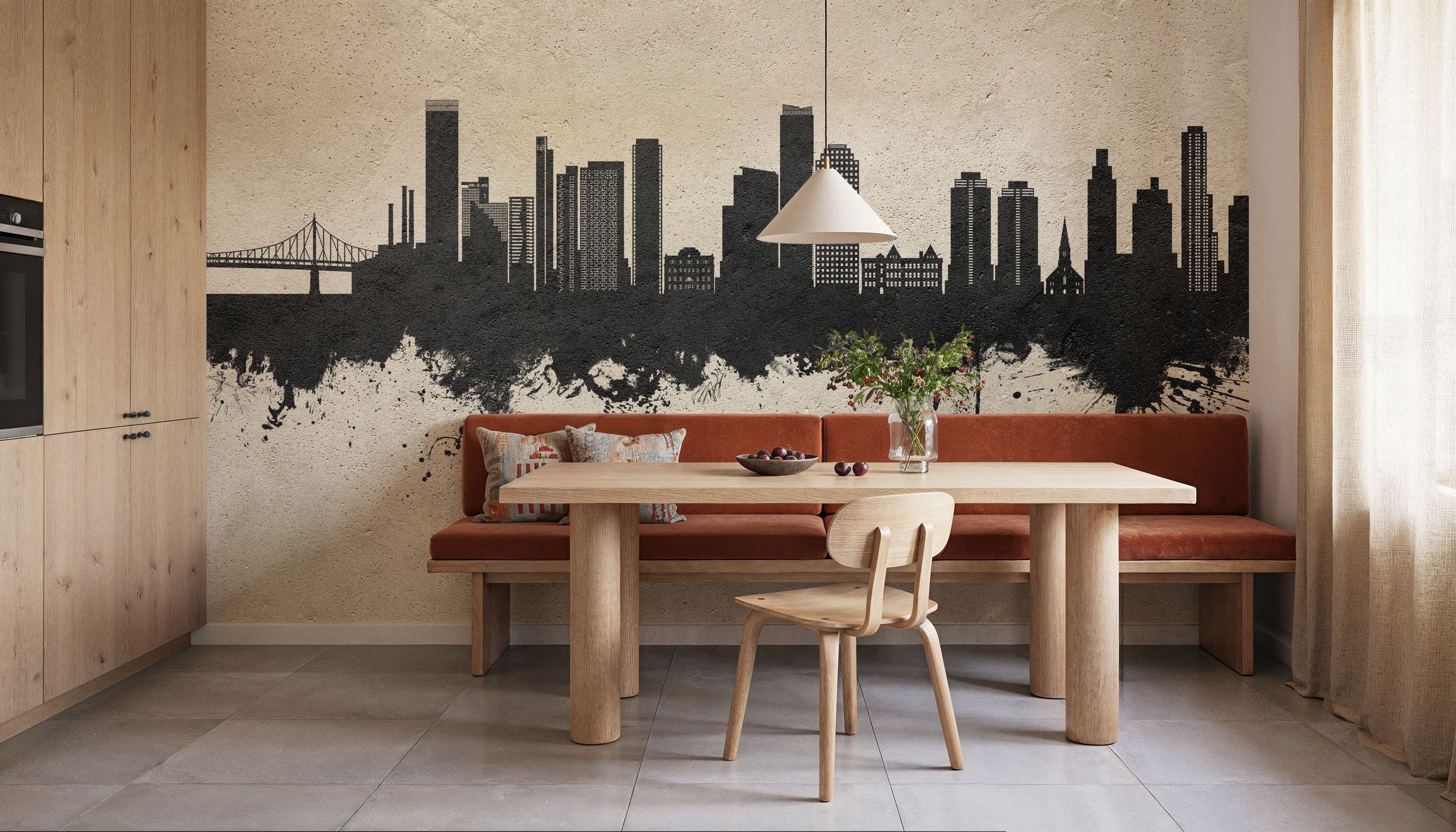 Queens New York Skyline Concrete, Wallpaper