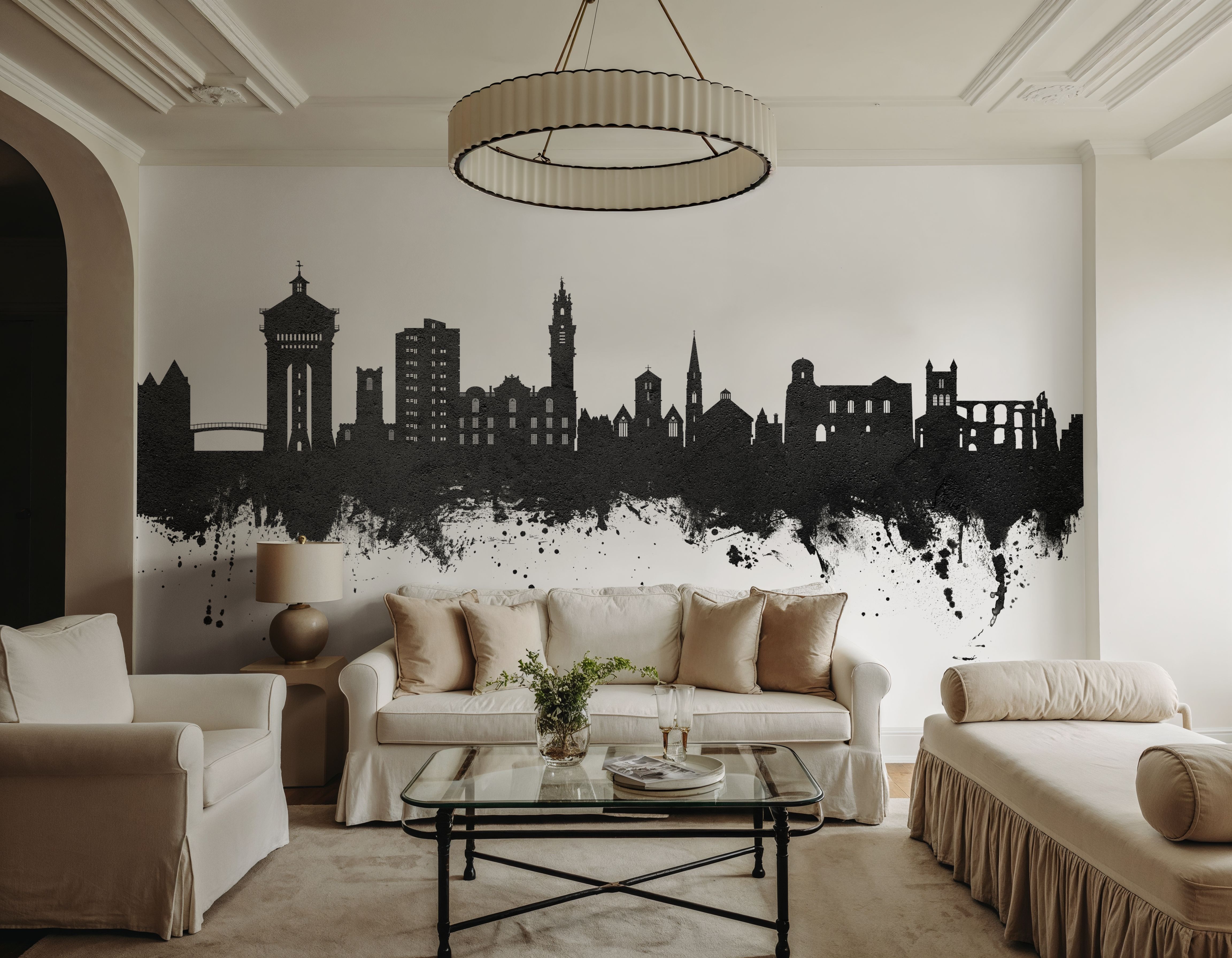 Colchester England Skyline Black & White