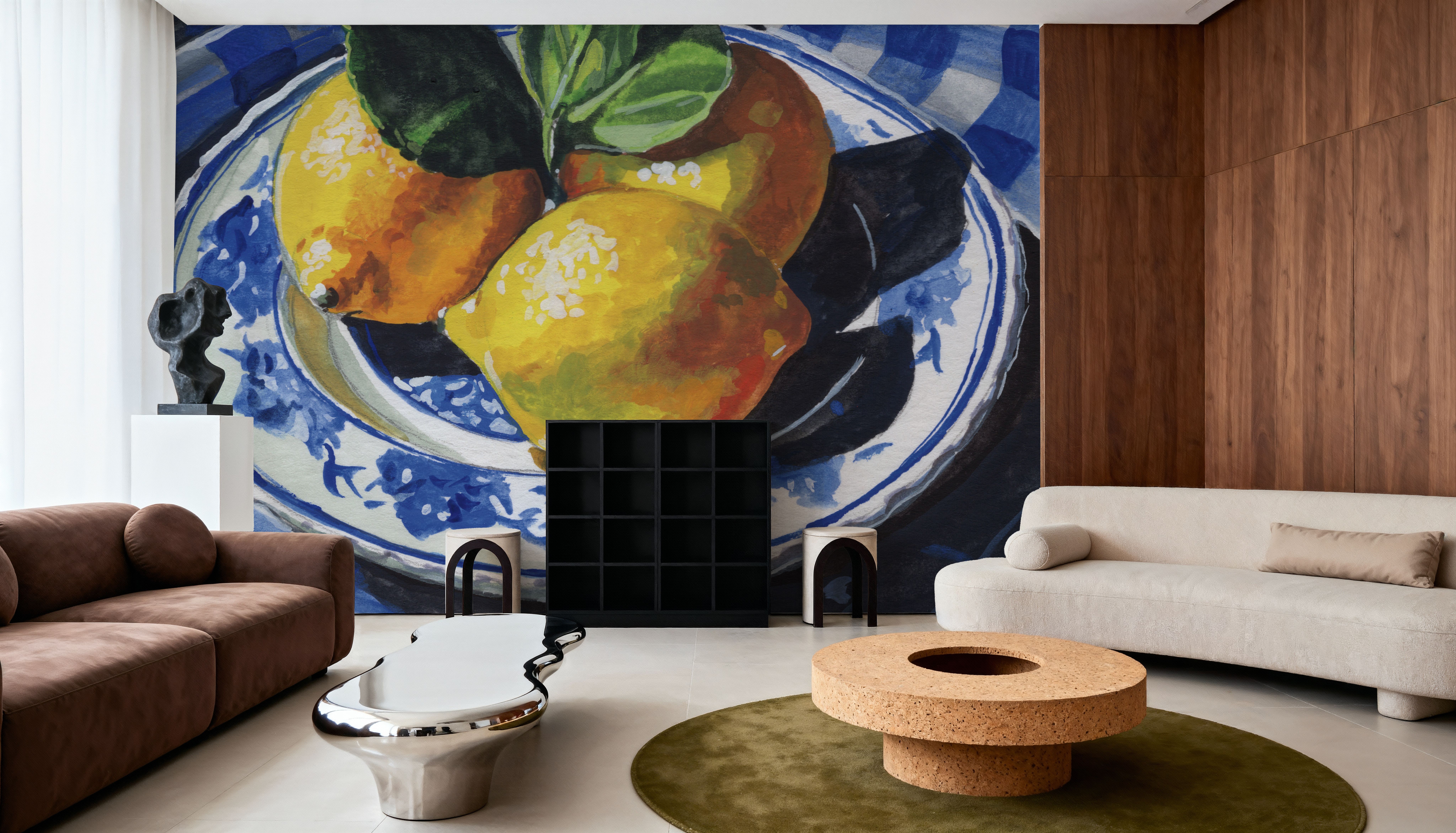Lemons on a Blue Table