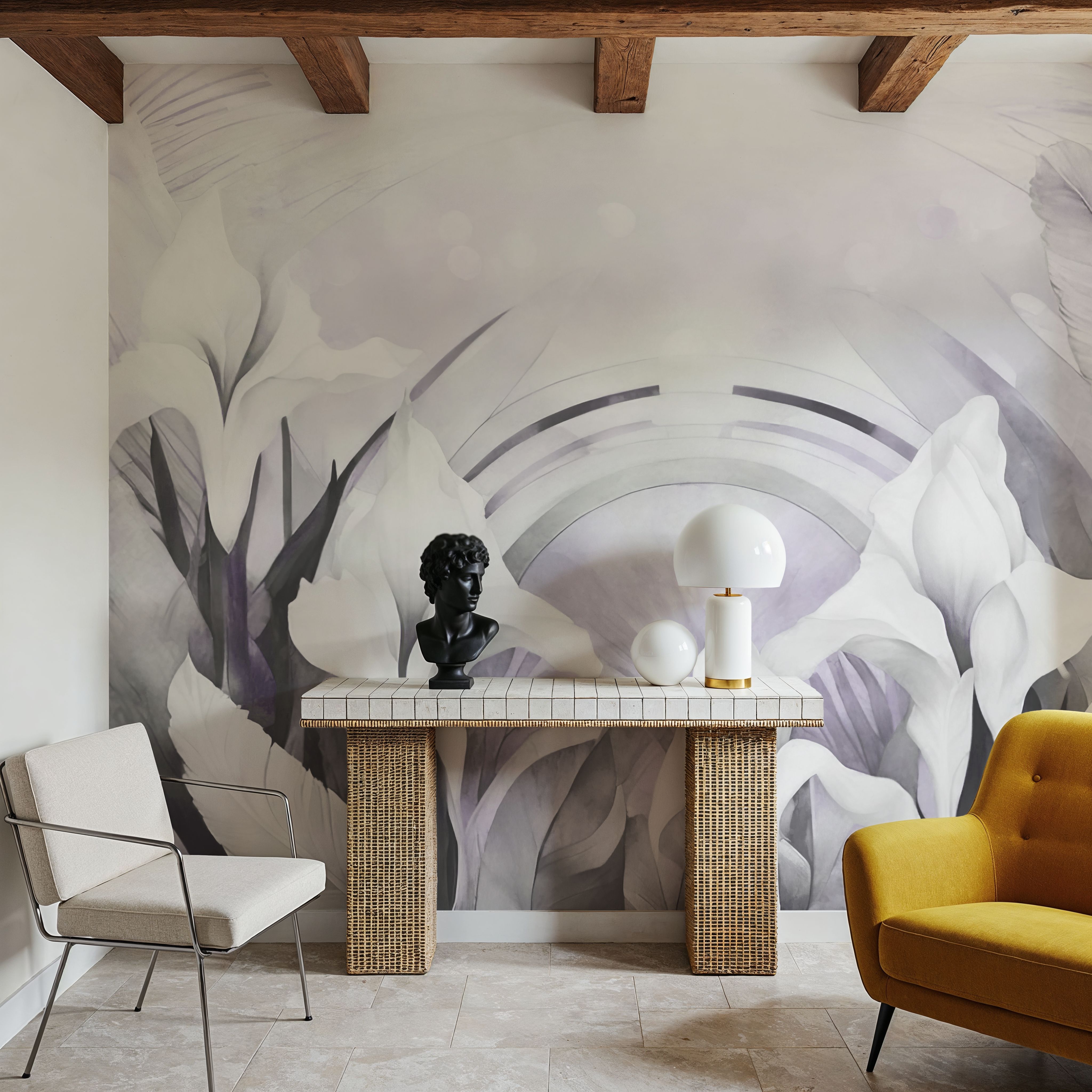 Irises and Feathers Purple