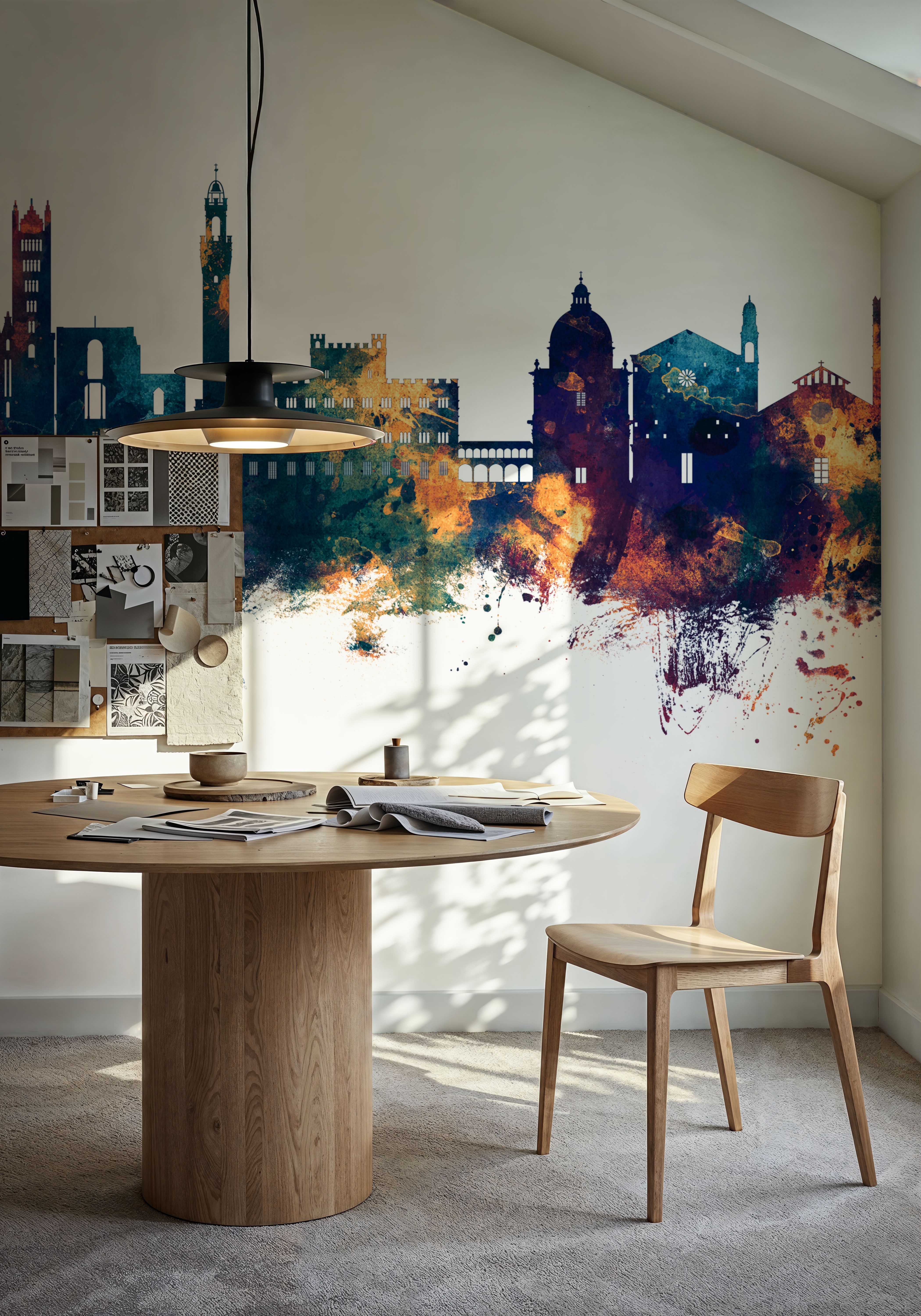 Siena Italy Skyline Blue & Bronze