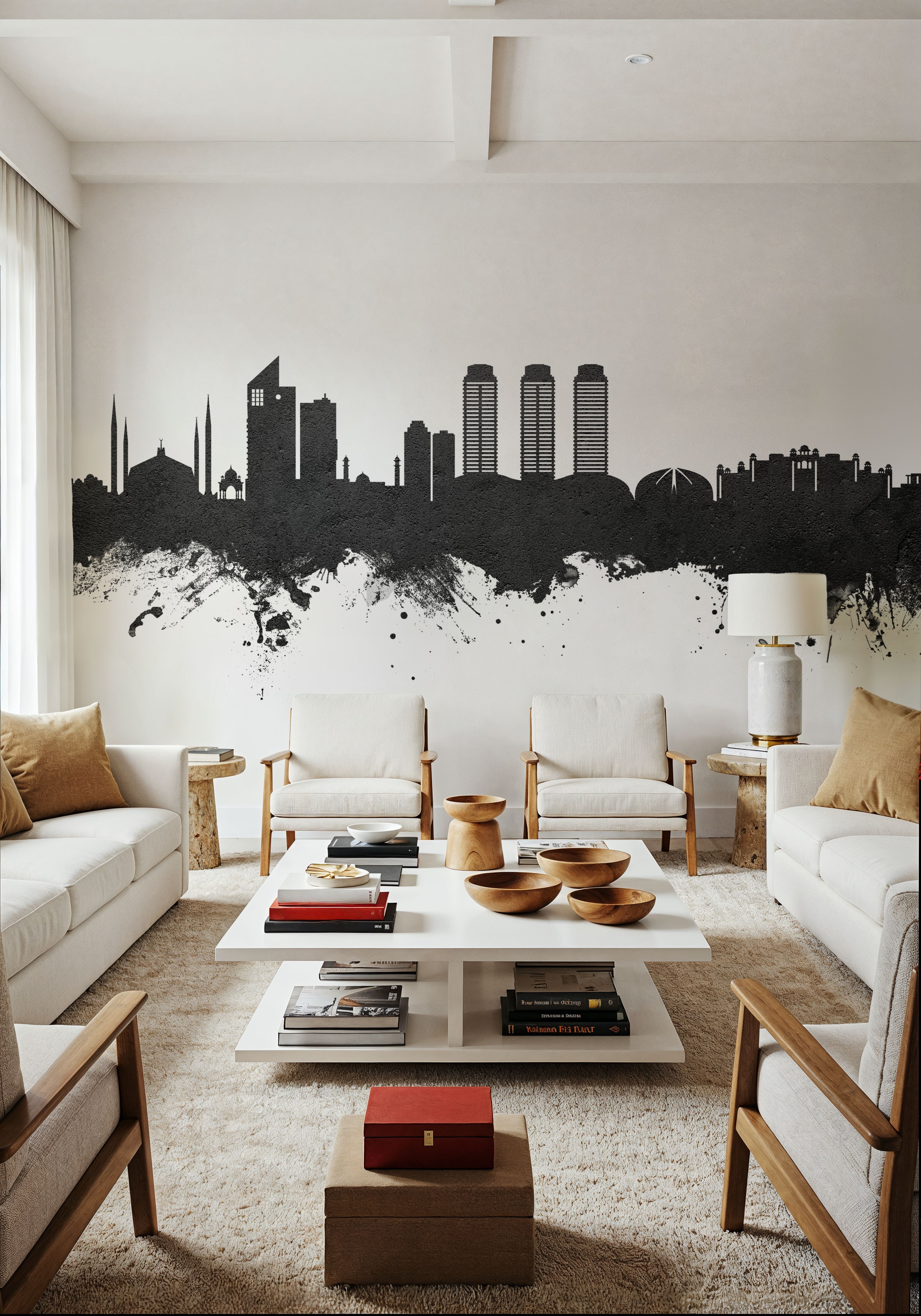 Islamabad Pakistan Skyline Black & White